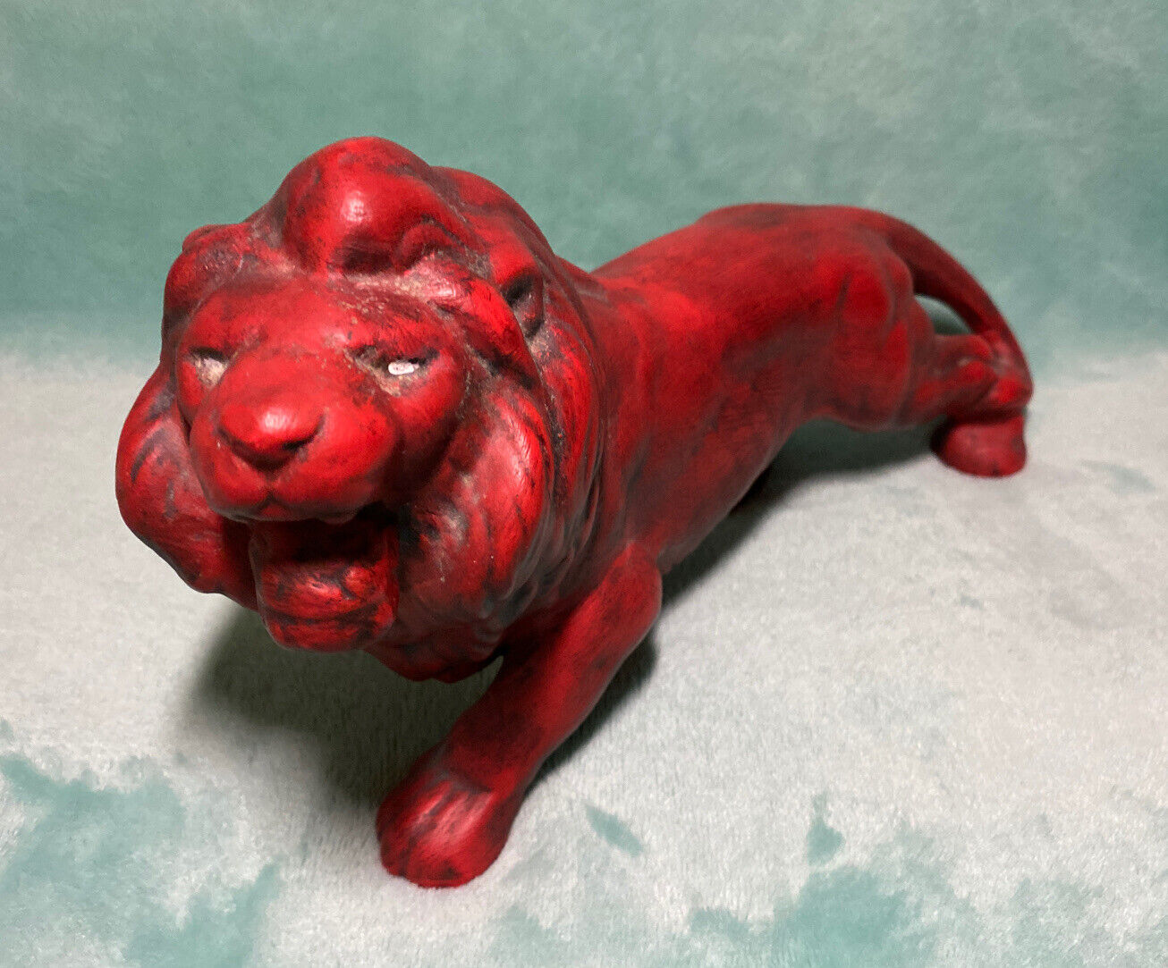 VINTAGE LION FIGURINE ceramic made by Chase Japan 10.5” long