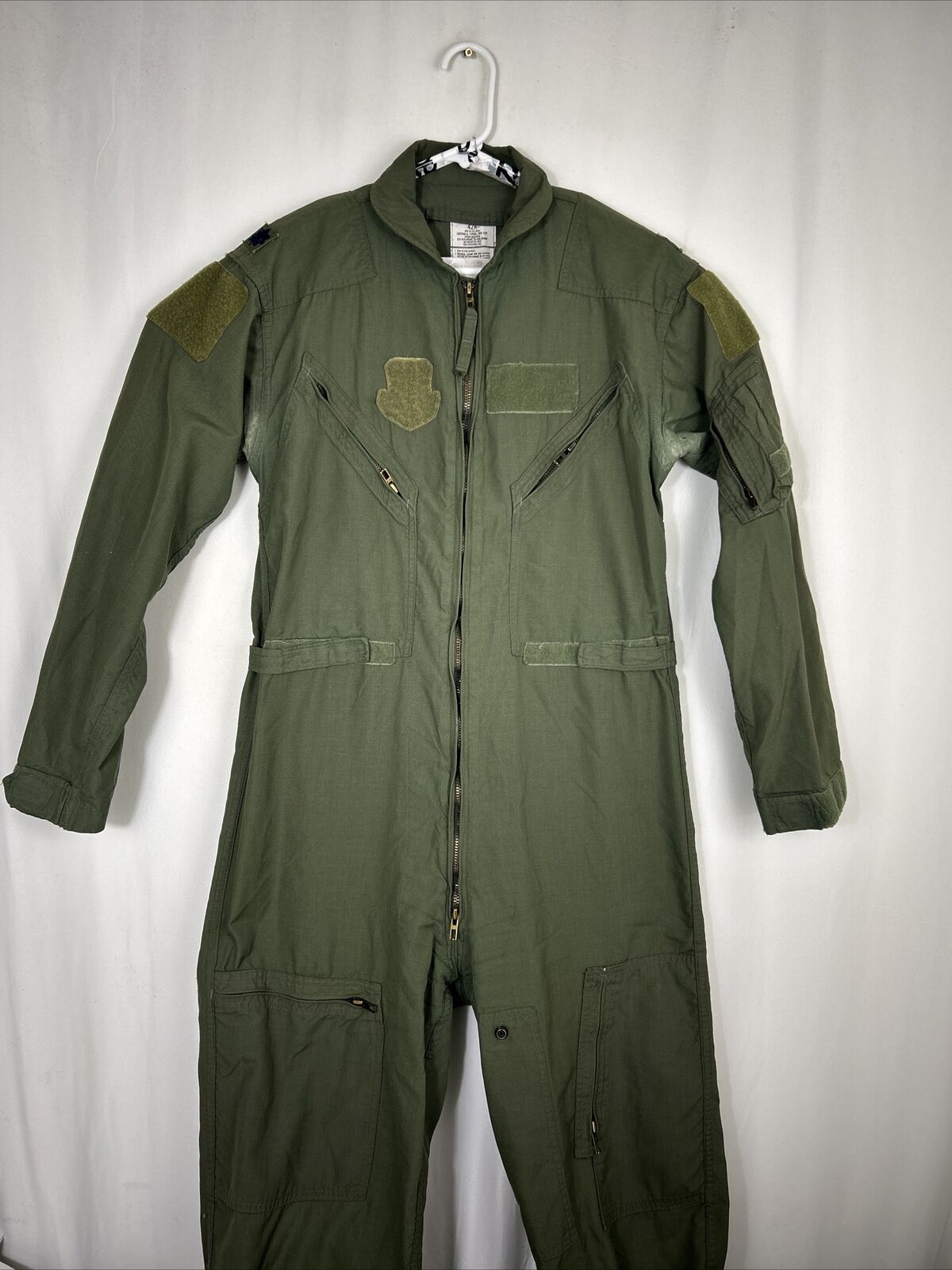 USAF Military Flyers Coveralls Flight Suit CWU- 27/P green sz 42R Pit Stains