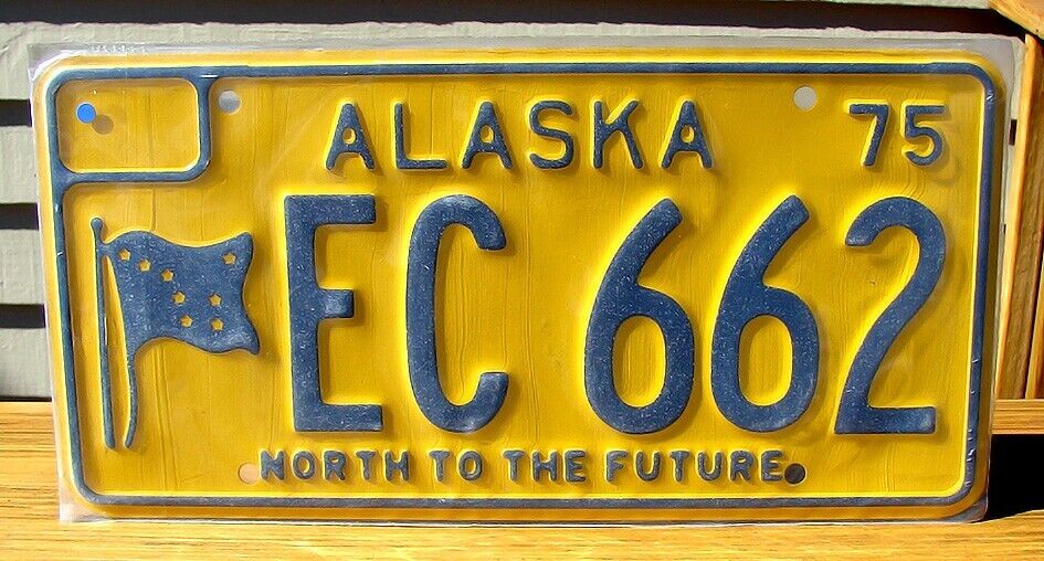 Alaska 1975 License Plate North To The Future Vintage NEW SEALED # EC662