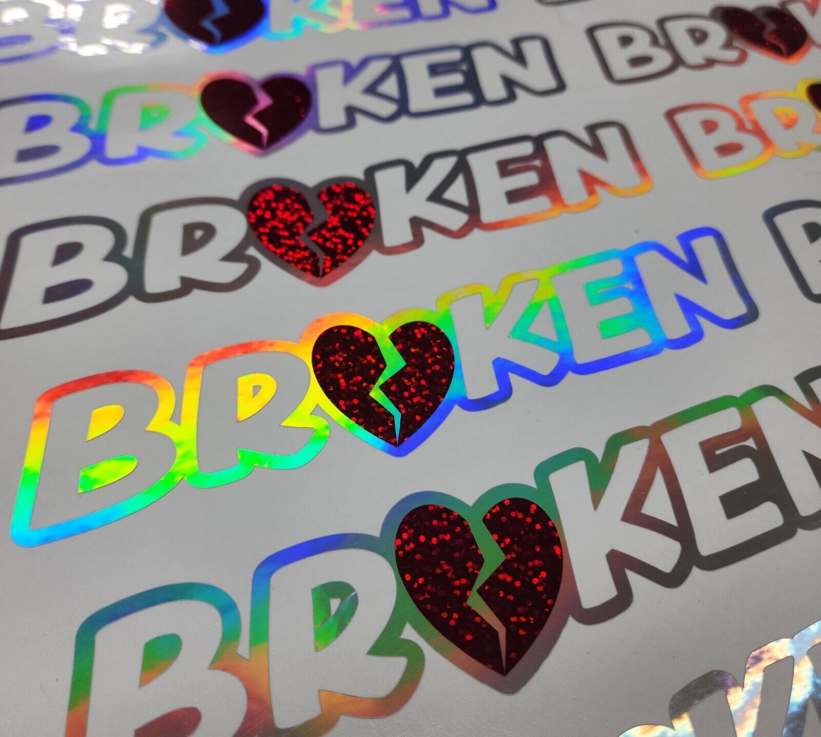 Broken Hearth  💔 HOLOGRAPHIC RAINBOW STICKER  8\