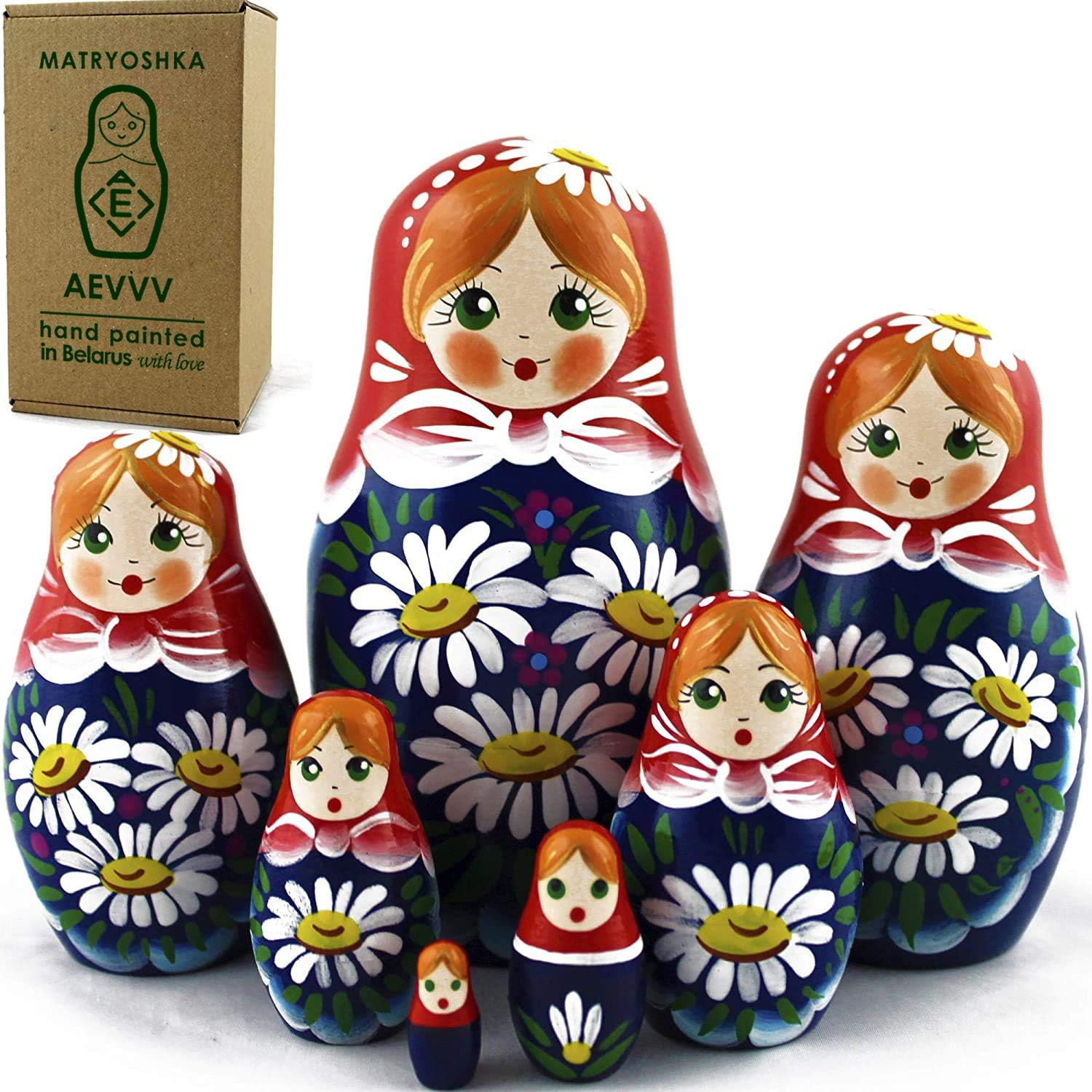 Matryoshka Matrioskas - 7 Russian Nesting Dolls for Kids - Babushka Matruska Toy