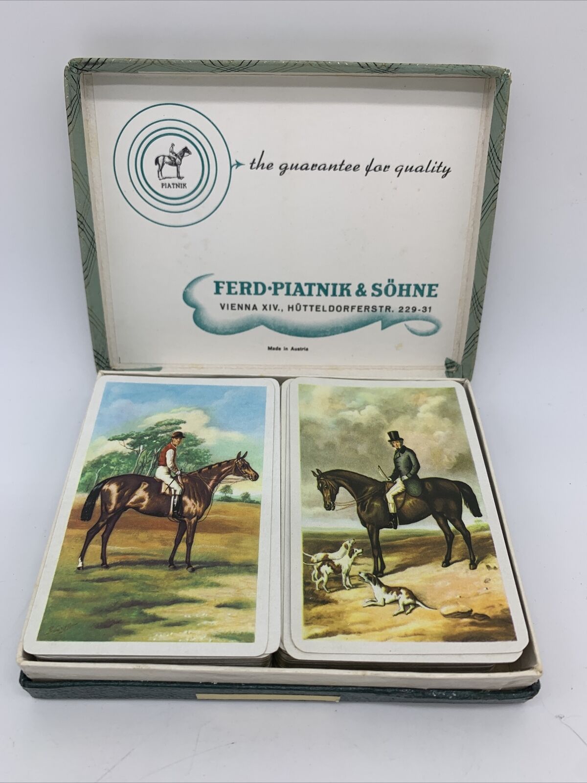 Vintage  Playing Cards PIATNIK & Sohne Austria  Horse Equestrian Theme Boxed