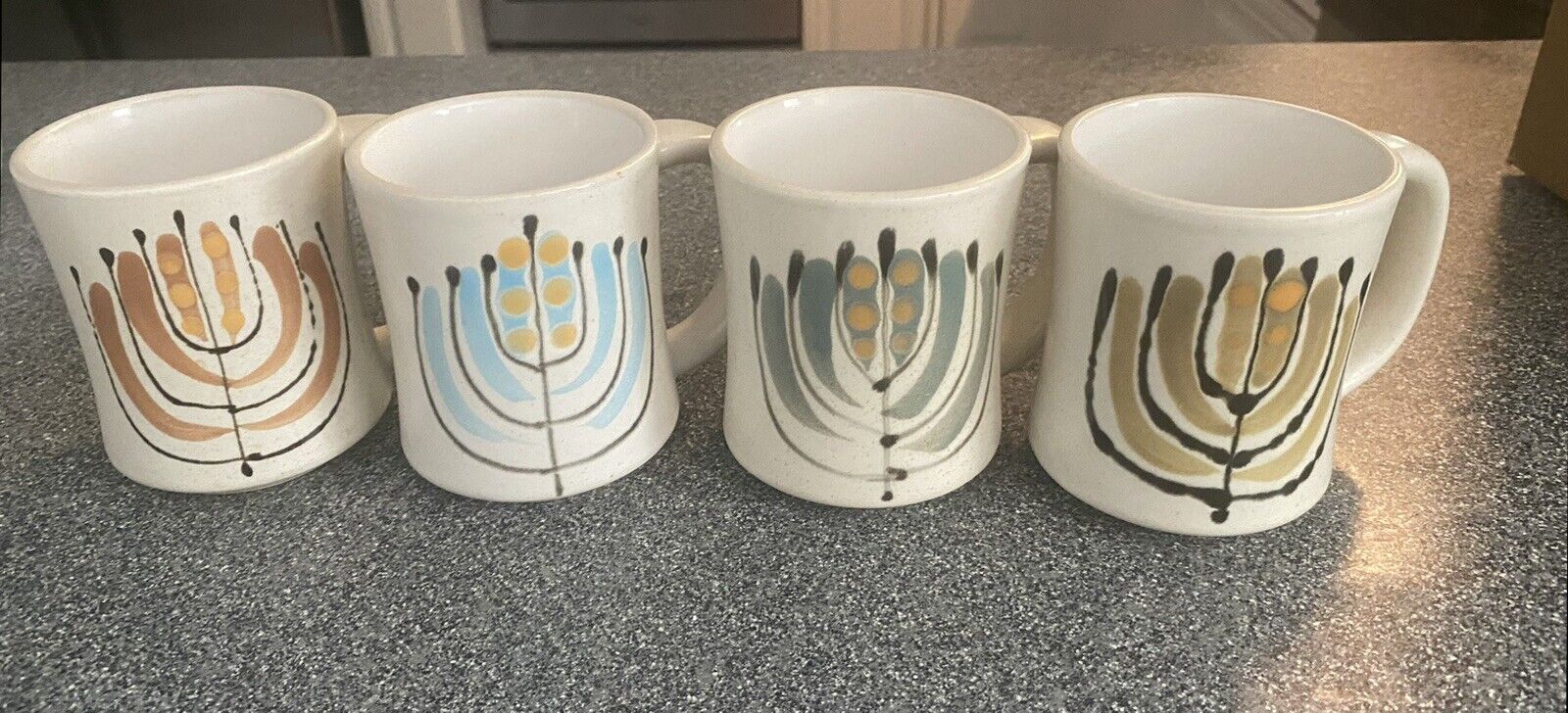 Circa 1976 Jewish Menorah Mugs (4)