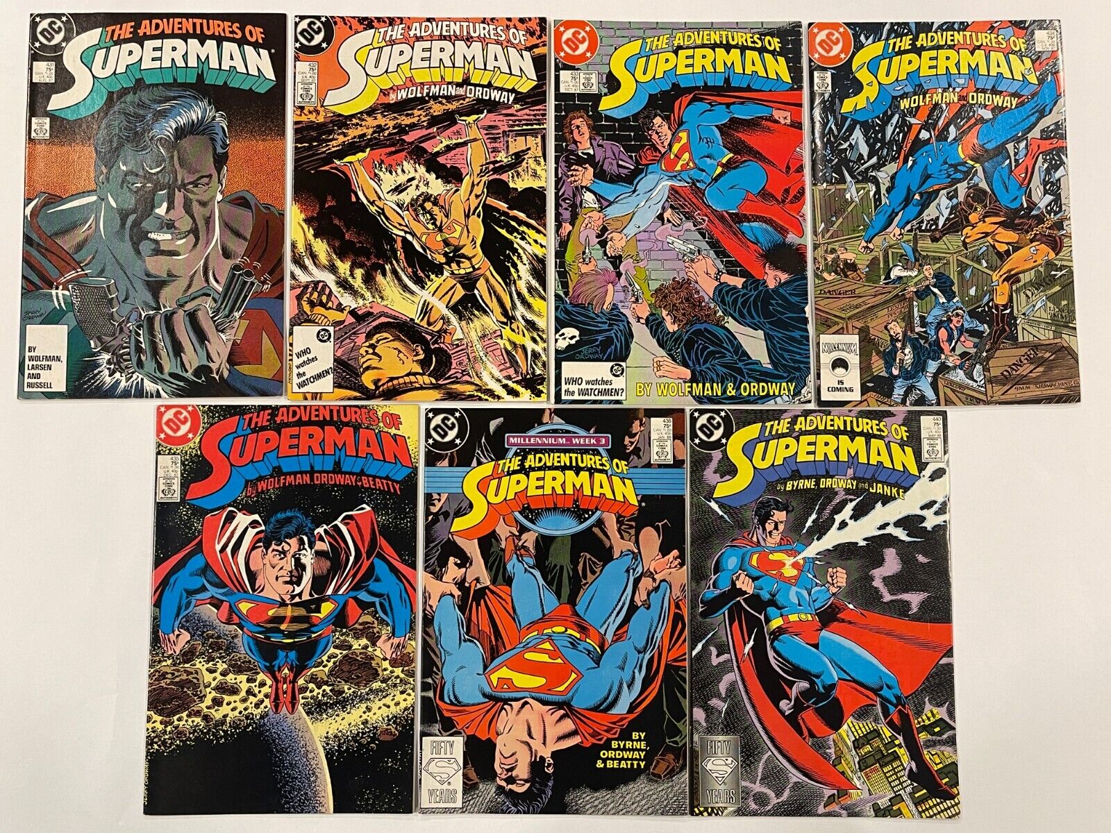 Adventures of Superman LOT (7) RUN 431-436, 440 - 1987 DC Comic Books