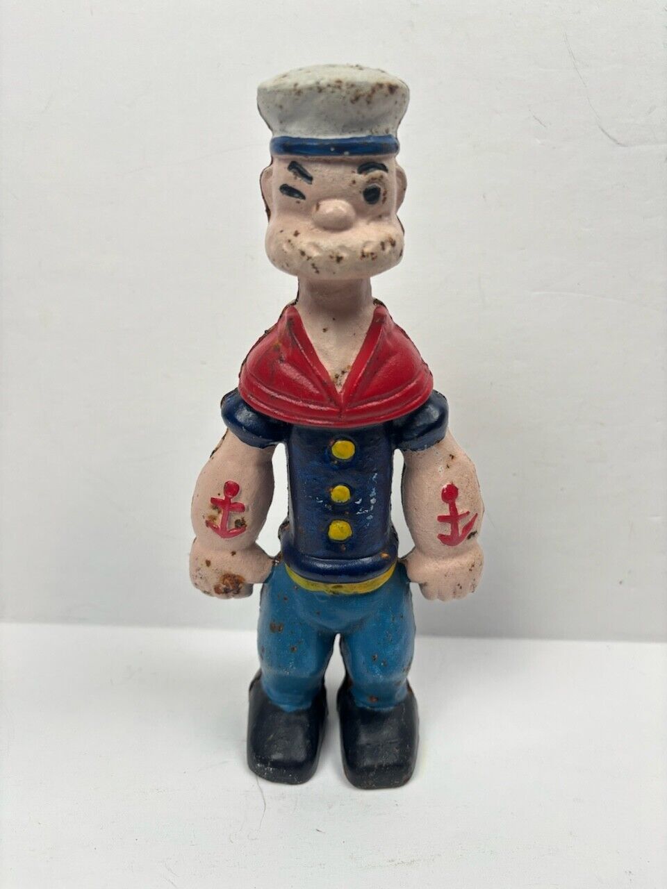 Vintage Popeye The Sailor Man Cast Iron Bank 9” Tall