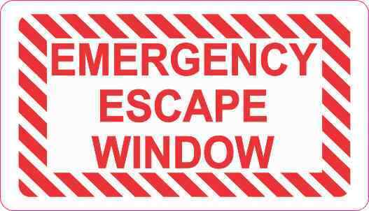 3.5x2 Emergency Escape Window Sticker Vinyl Wall Decal Decals Stickers Signs