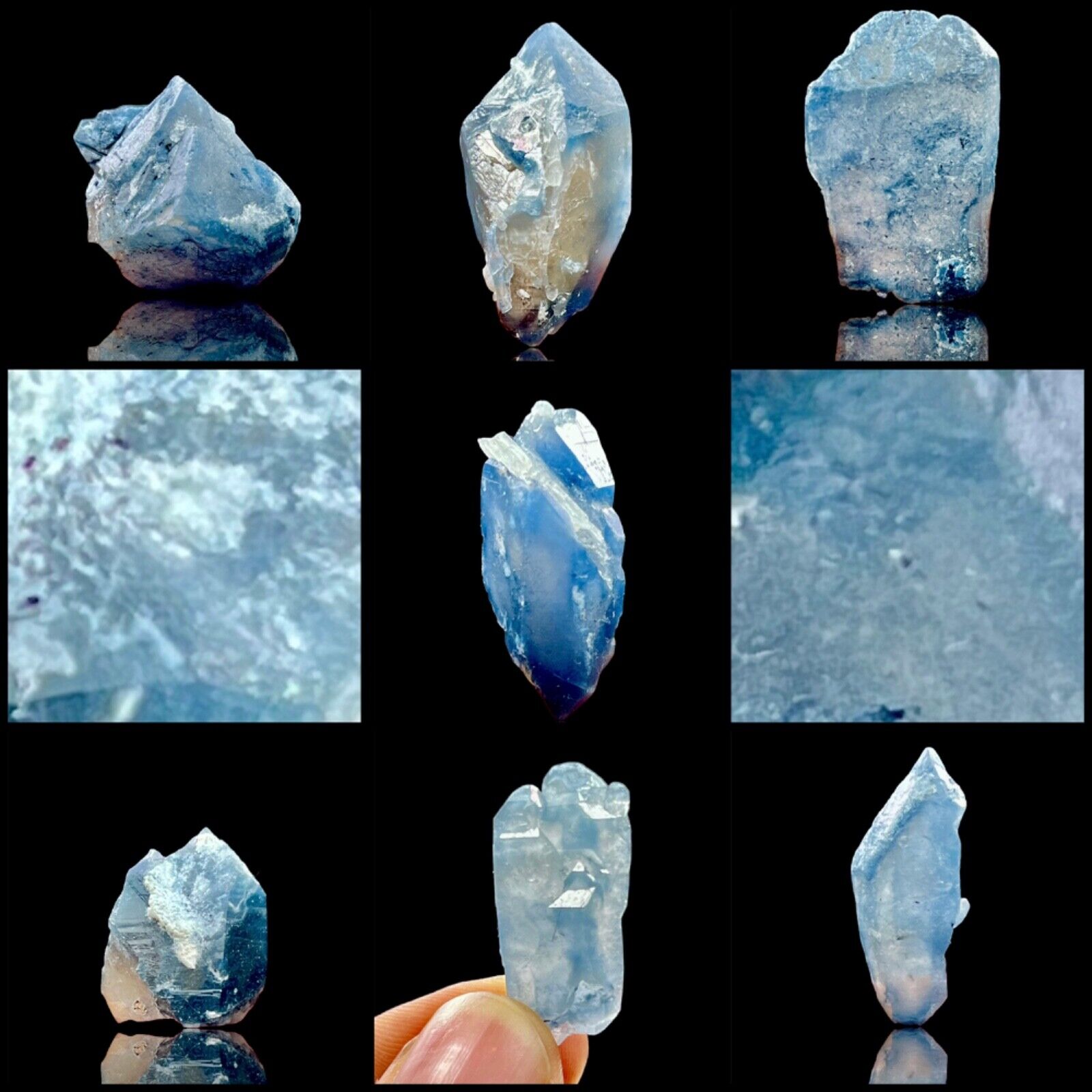100 Gram beautiful 7 pieces of Blue Quartz crystals from Afghanistan.