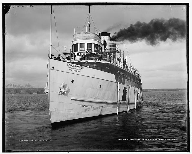 Steam Ship SS Chippewa c1900 OLD PHOTO