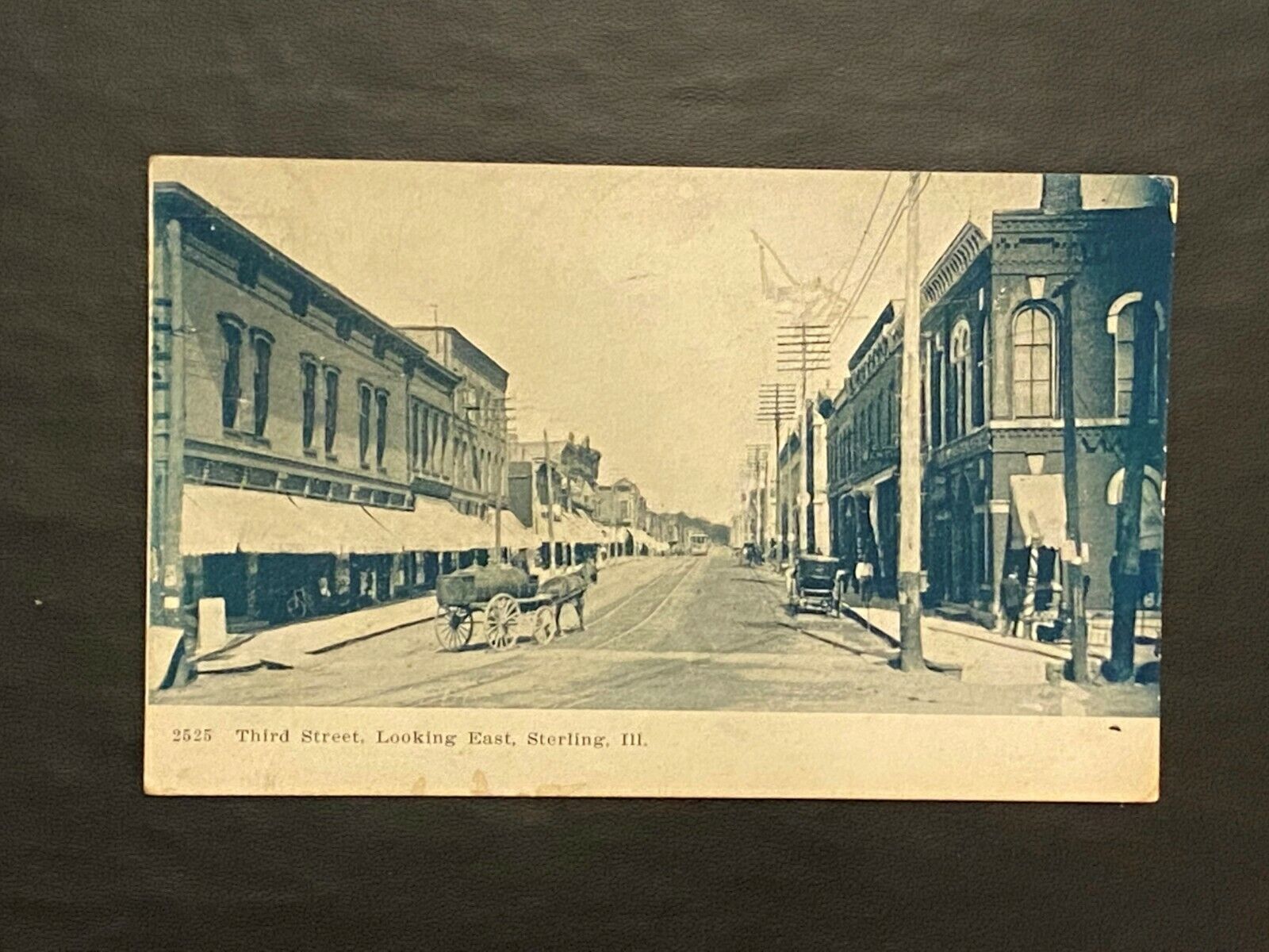 Sterling ILL, Illinois - Third Street, Looking East, Vintage Postcard, Trolley
