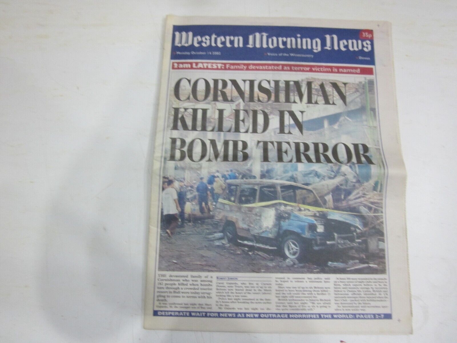 October 14th 2002, WESTERN MORNING NEWS, Matt Jenkins, Rita Baker, David Freeman