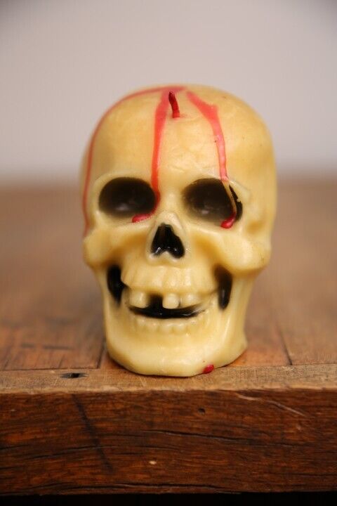 Vintage 1950's Gurley Halloween Bleeding Skull Candle Creepy Spooky Horror prop