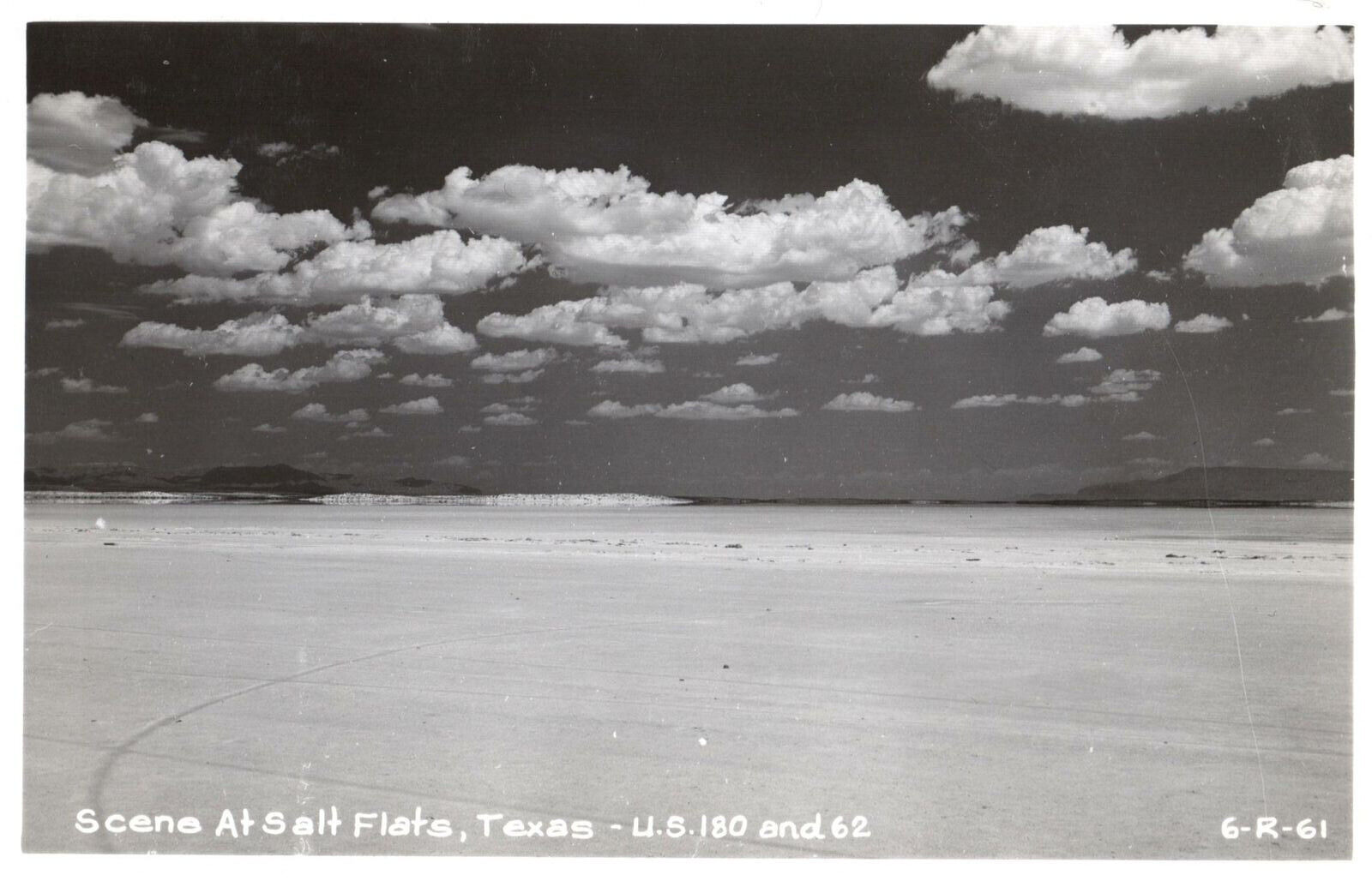 VINTAGE POSTCARD SCENE AT THE TEXAS SALT FLATS EKC CARD (1939 - 1950) RPPC