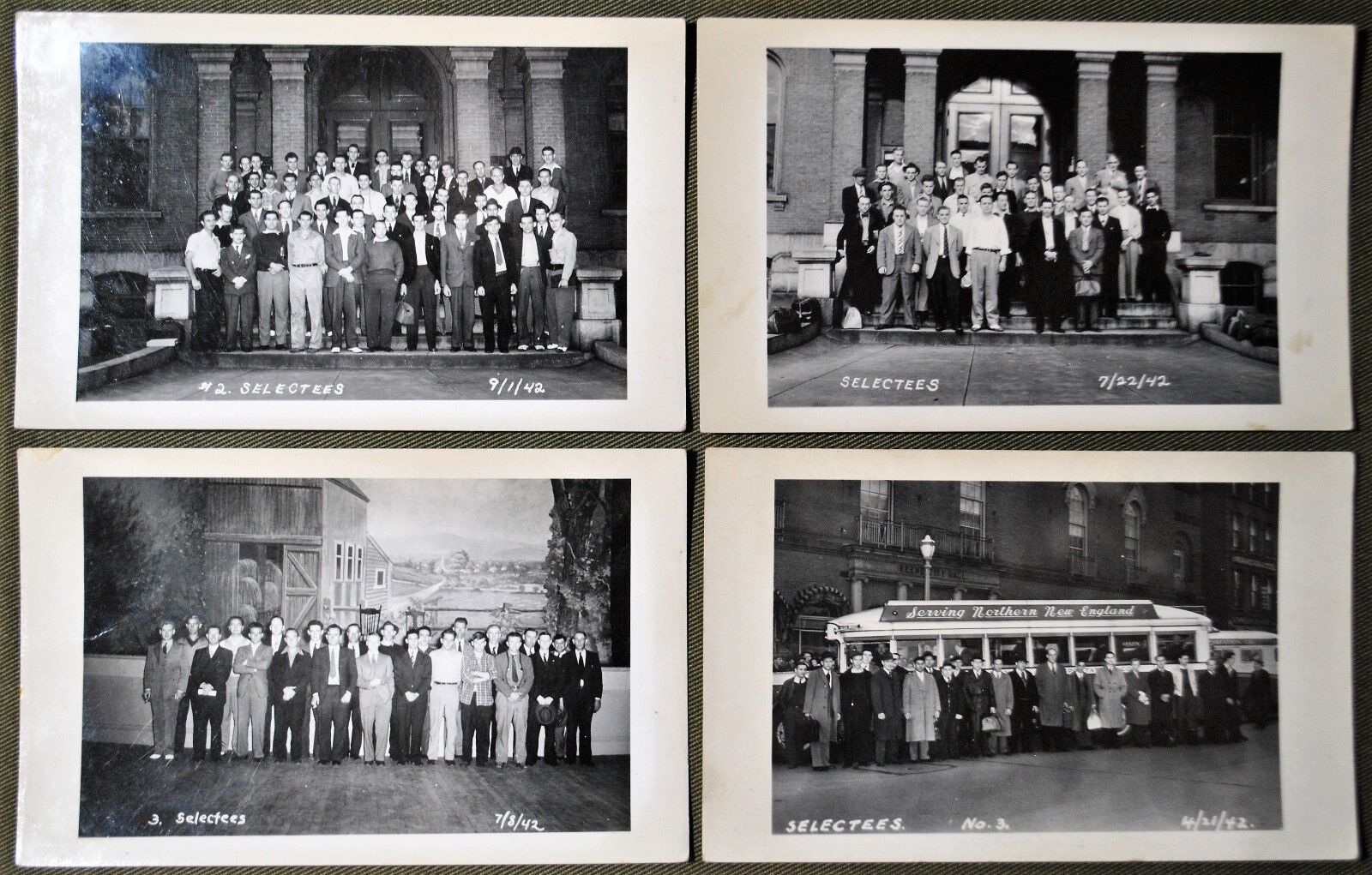 Lot of 37 RPPC\'s of Keene, NH WWII Draft Selectee\'s - 1941 to 1943