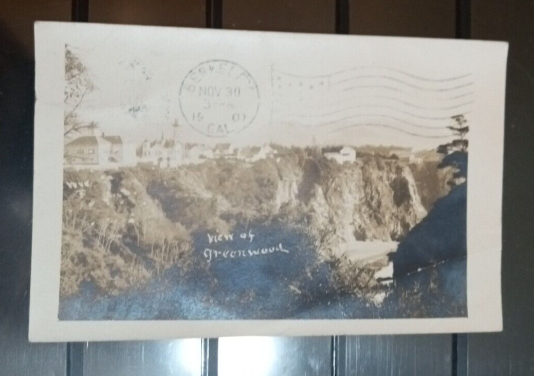 RPPC 1907 View Of Greenwood Point Arena CA