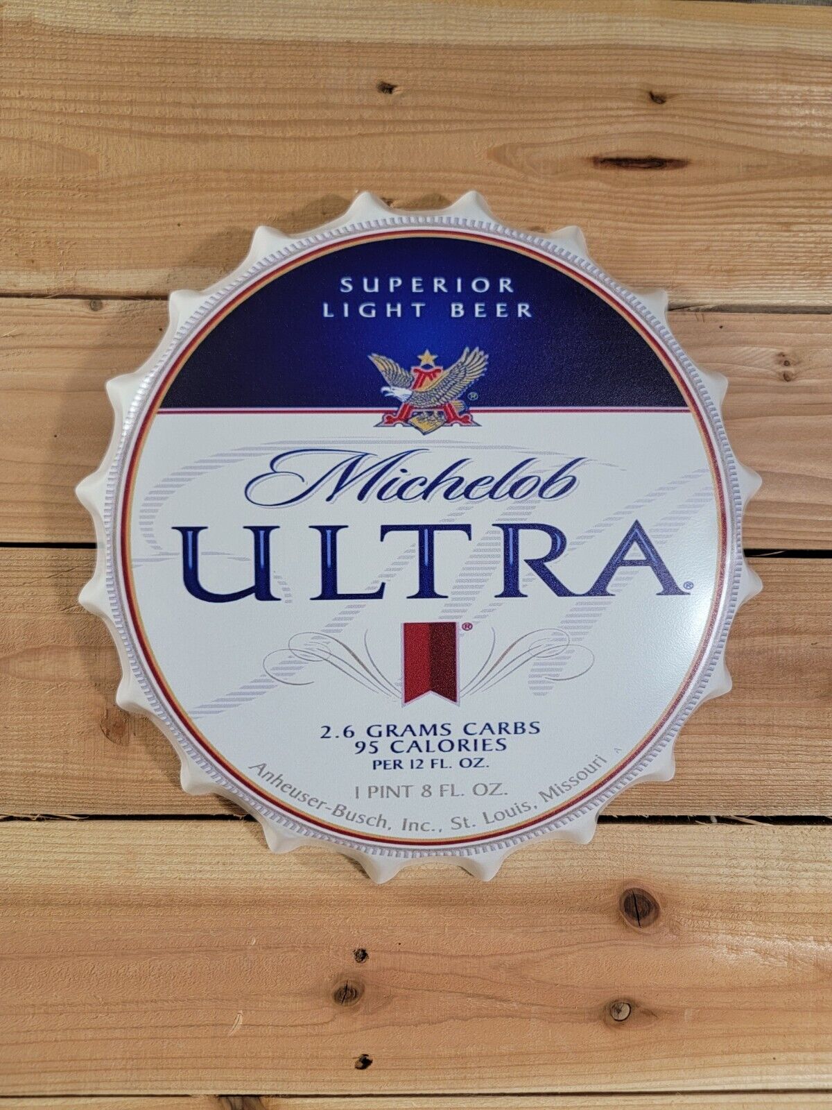Michelob Ultra Beer Bottle Cap  Metal Sign for Man Cave Bar Garage Pub Décor 