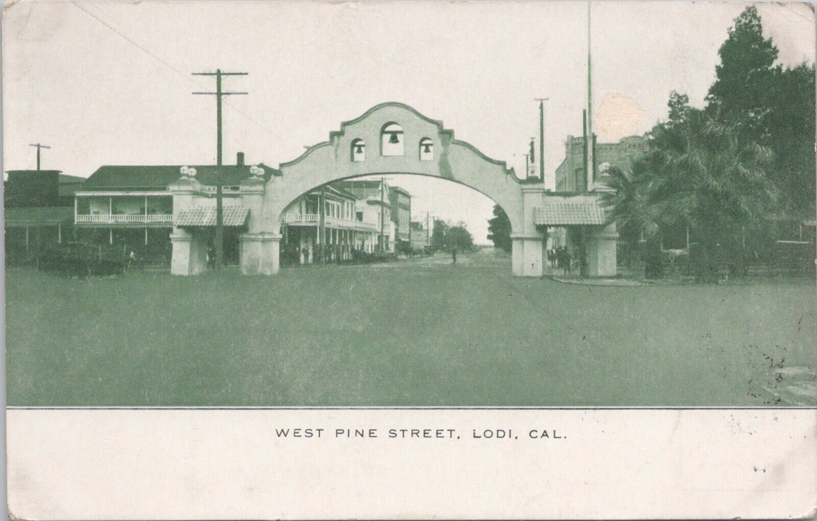 Photo PC Lodi California Street Scene on West Pine Street 1908