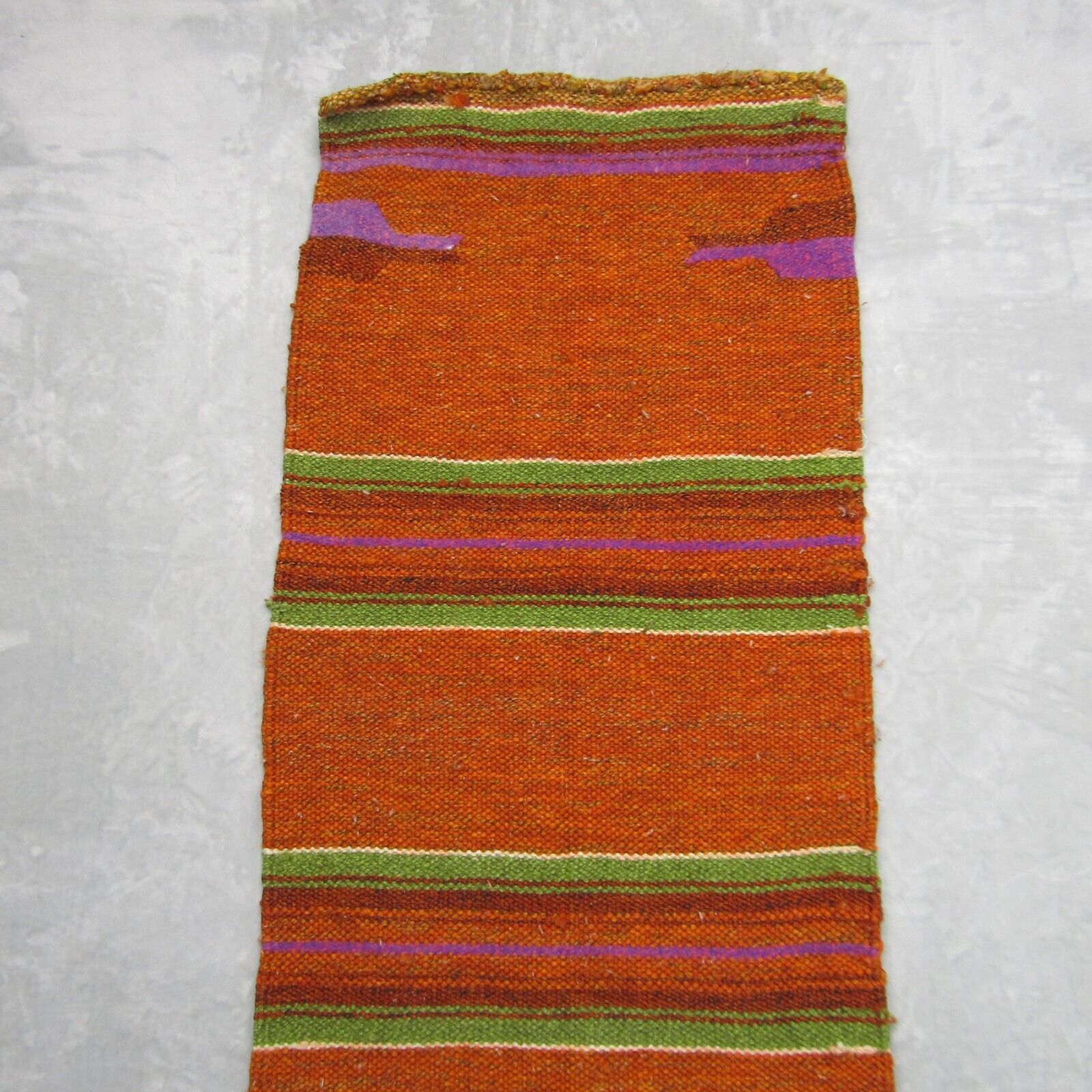 Vintage Mexico Southwestern Hand Woven Art Rug Wool Runner 60\