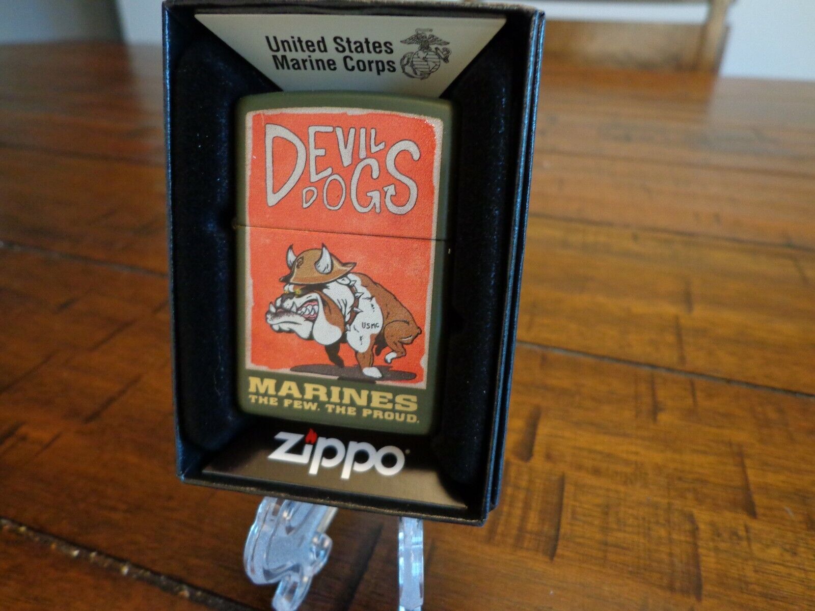 USMC UNITED STATES MARINE CORPS BULLDOG DEVIL DOGS THE FEW PROUD ZIPPO LIGHTER