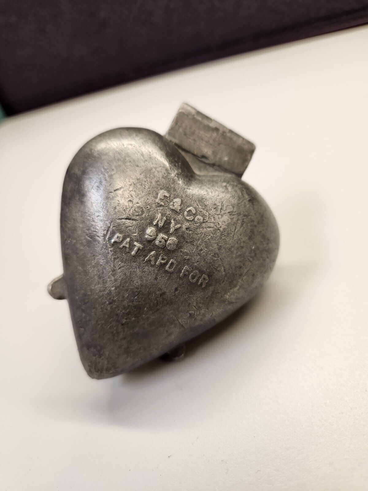 Antique Pewter Eppelsheimer E & Co New York ICE CREAM MOLD Heart #956 1890's