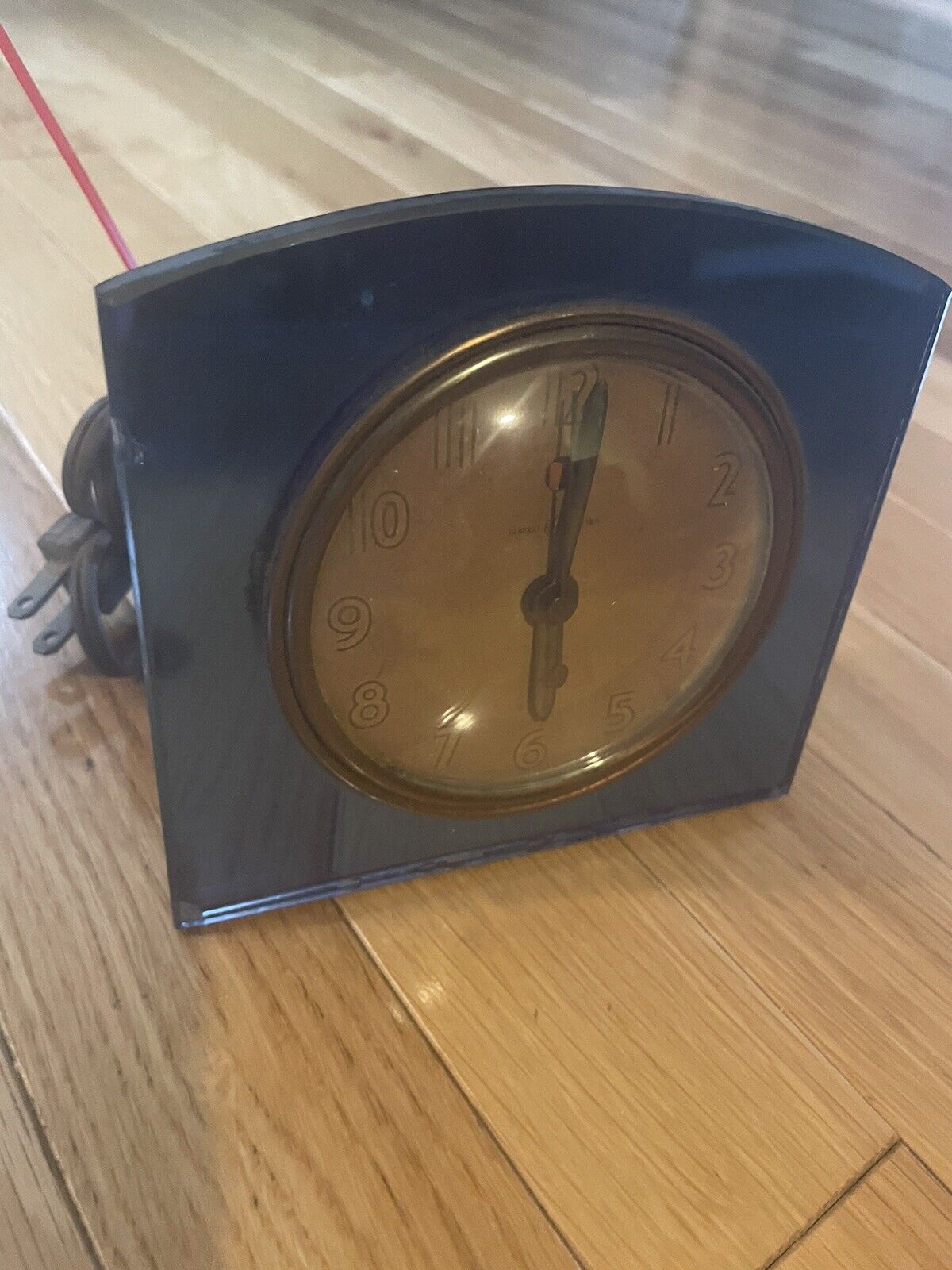 Vintage General Electric GE Conway 3H94 Art Deco Blue Desk Clock USA