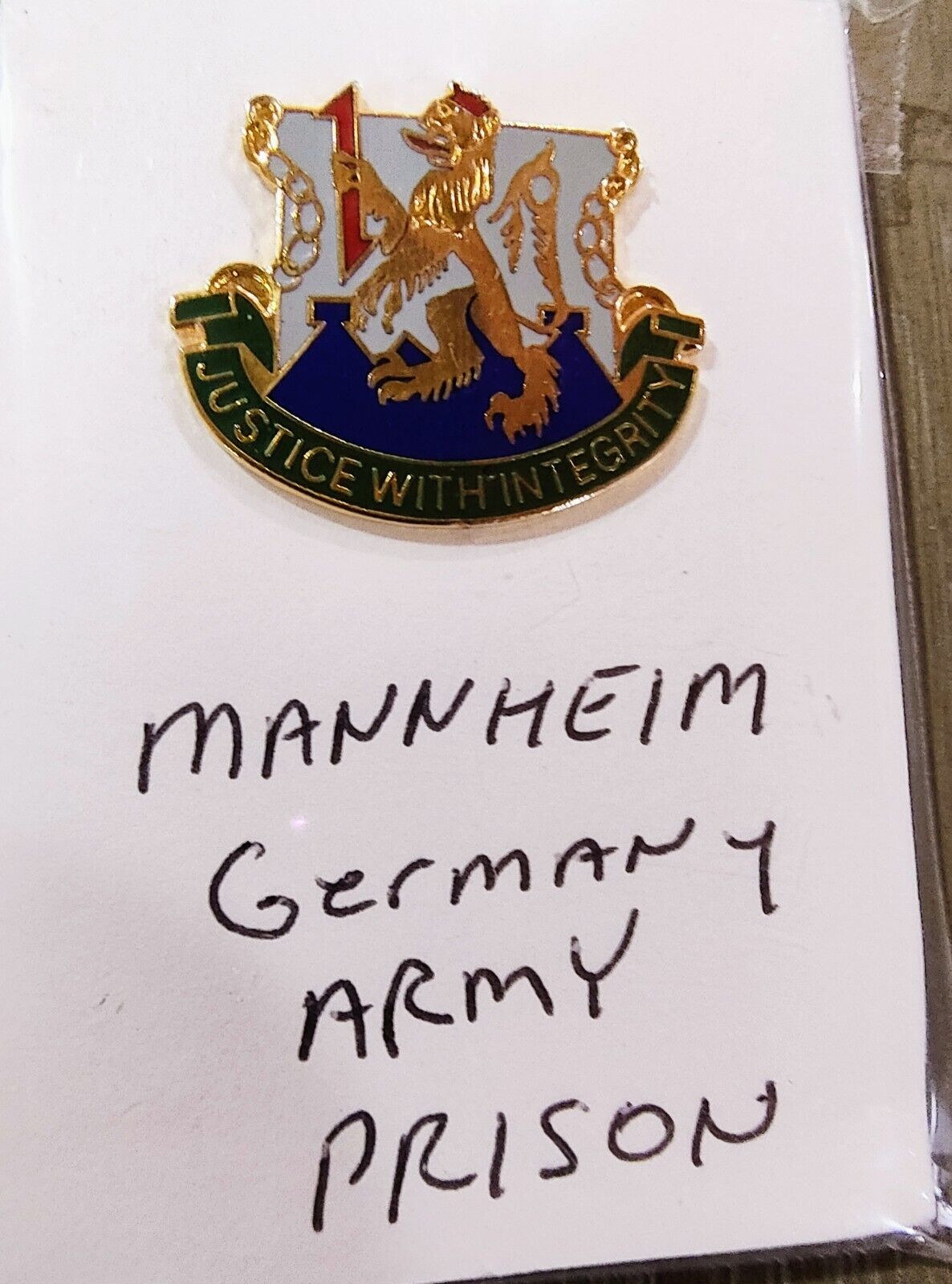 U.S. Army Mannheim Germany Prison insinia crest