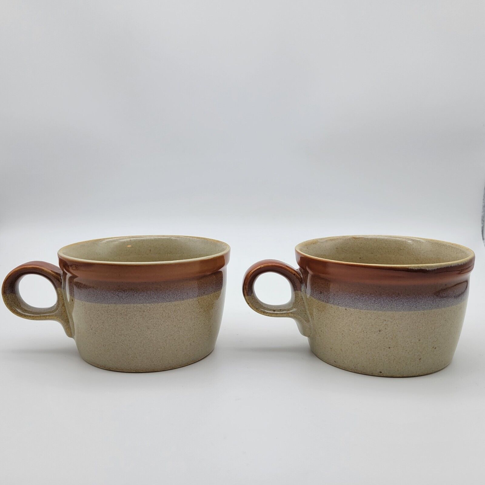 Vintage Mikasa Potters Art Ben Seibel Stoneware Mug Country Cabin 4” Set Of 2