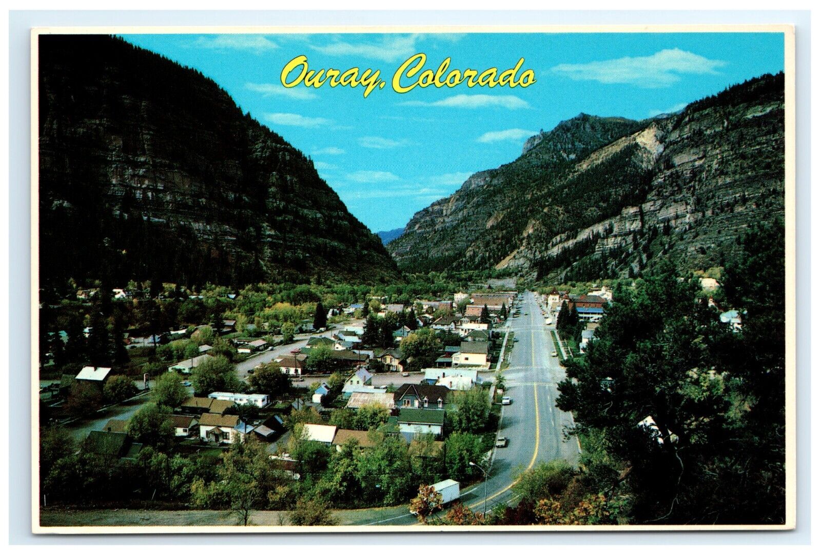 Mountain Peaks Aerial View Ouray CO Postcard