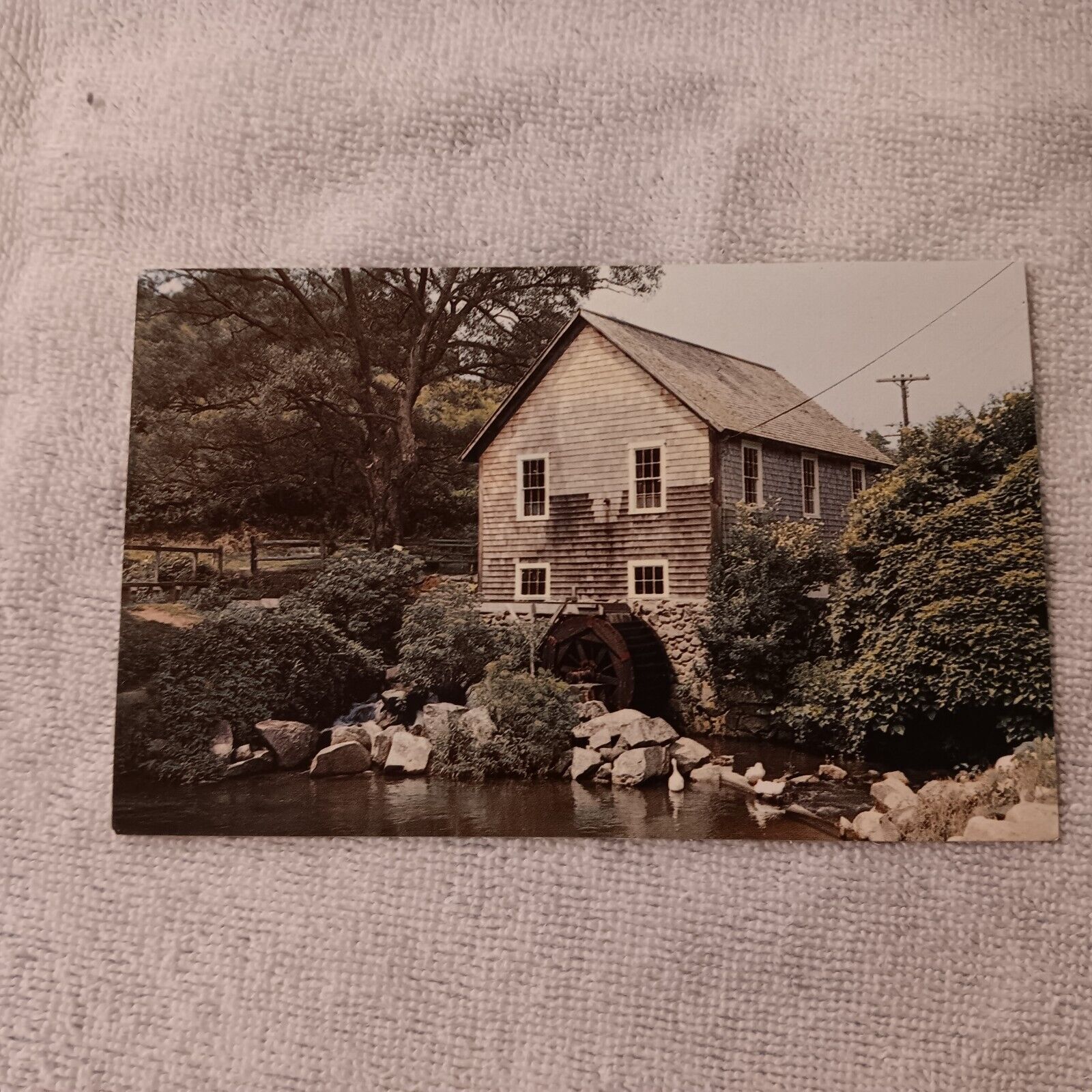 Vintage Postcard Old Water Mill Brewster Cape Cod Massachusetts 
