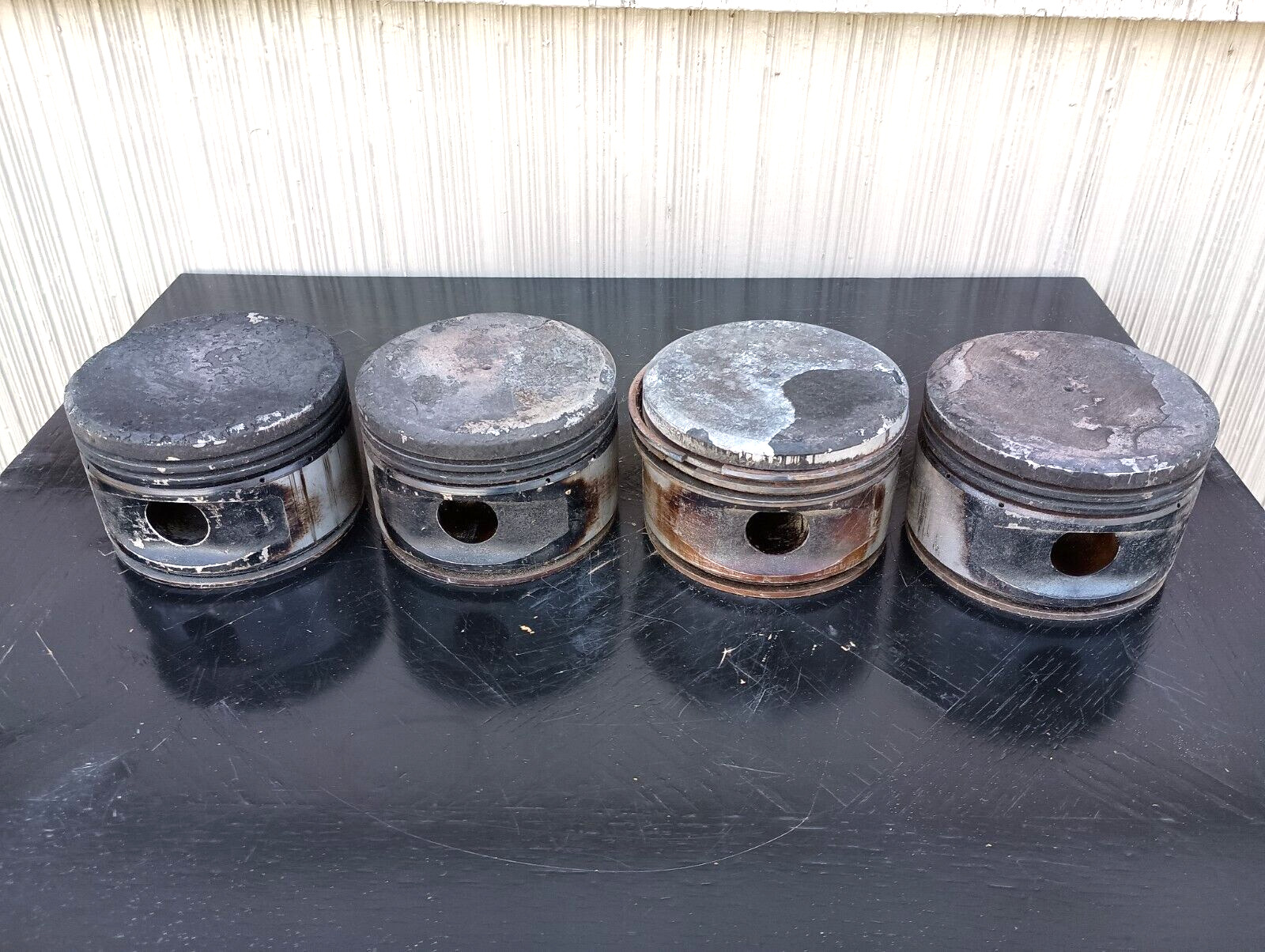 VINTAGE PAIR OF 4  RADIAL AIRCRAFT PISTONS