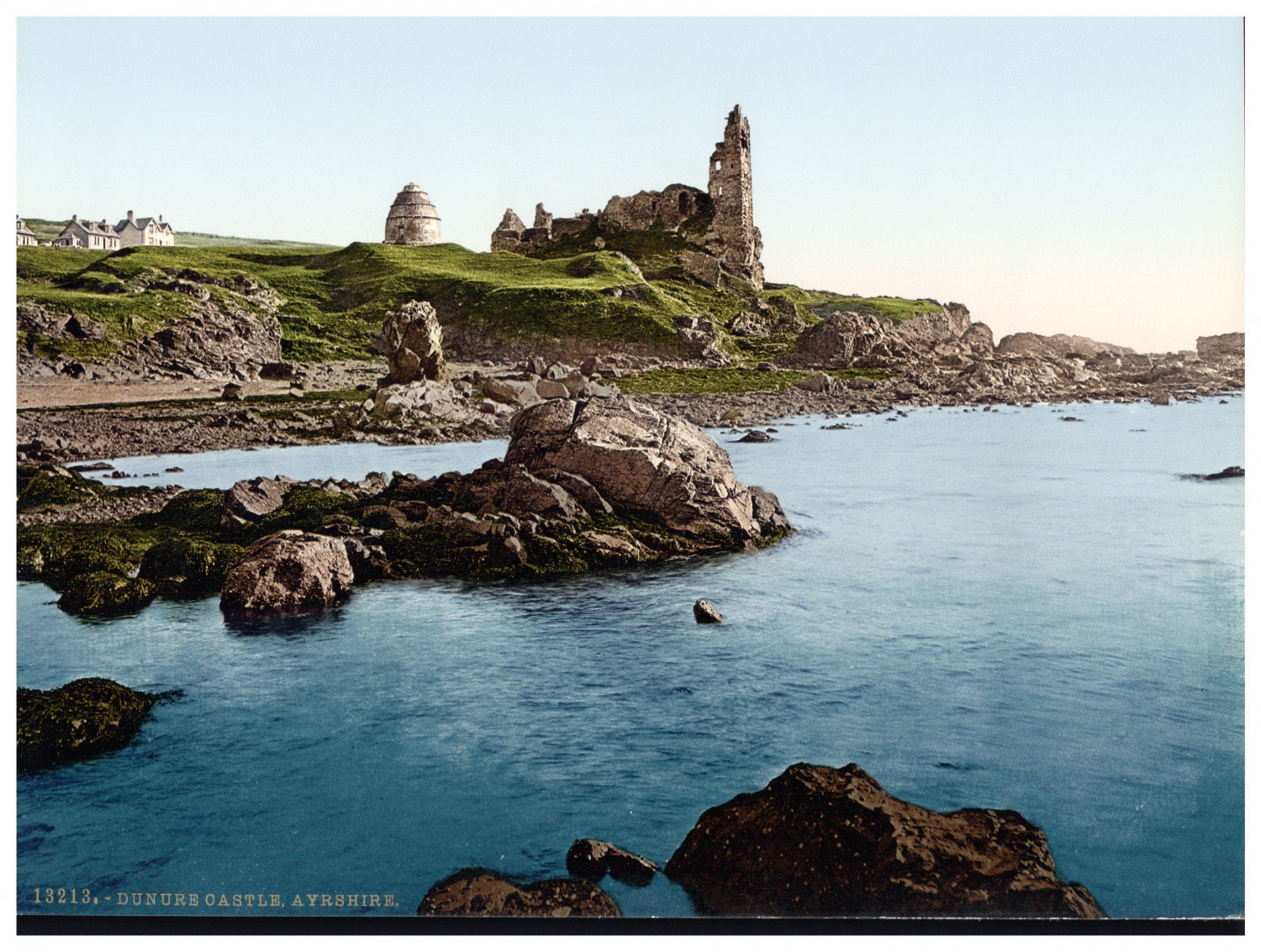Scotland, Ayr, Dunure, Castle Vintage Photochrome, Photochromy, Vintage Photo