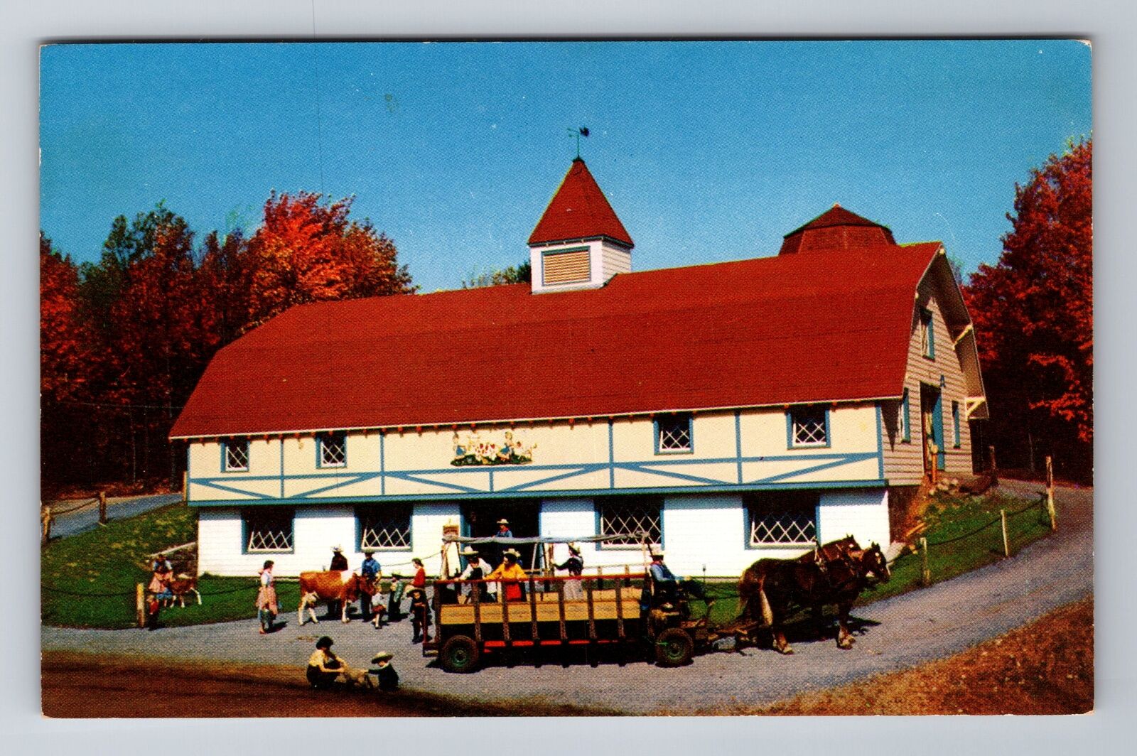 Lake Placid NY-New York, Old McDonald Farm, Antique, Vintage Souvenir Postcard