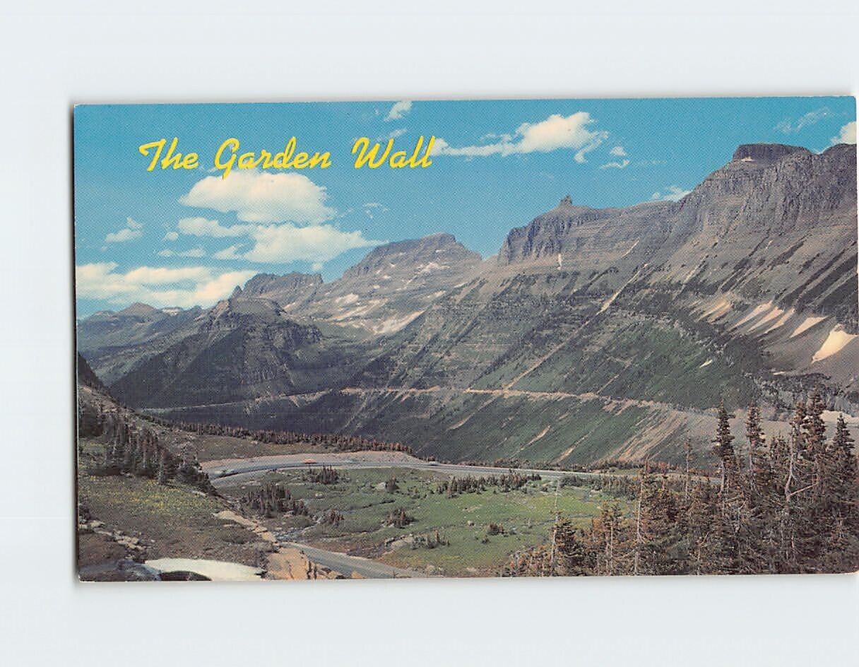 Postcard The Garden Wall Going-To-The-Sun Highway Glacier National Park Montana