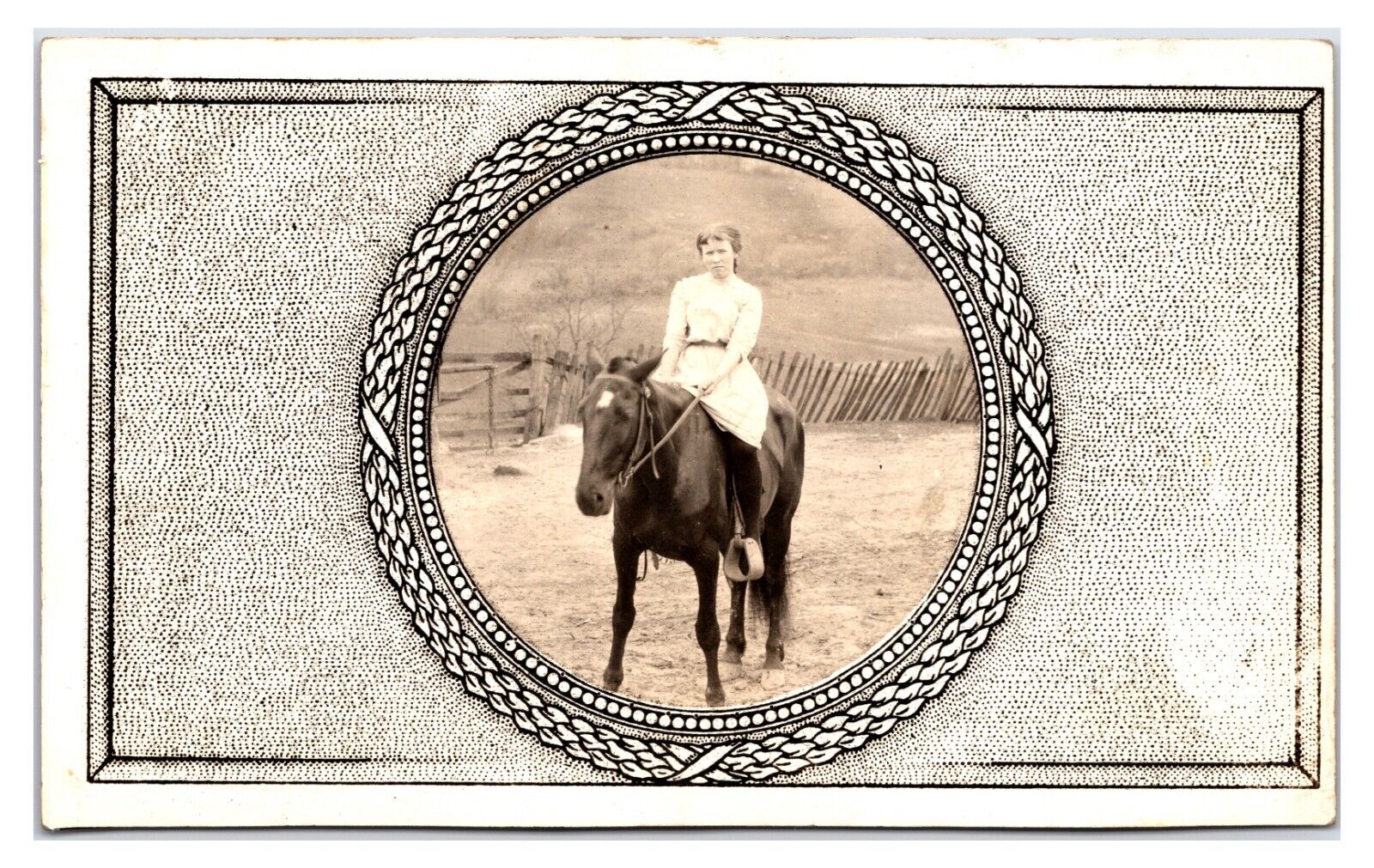 Antique Early 1900s- Young Lady On Horse - Real Photo Postcard (UnPosted) *RPPC*
