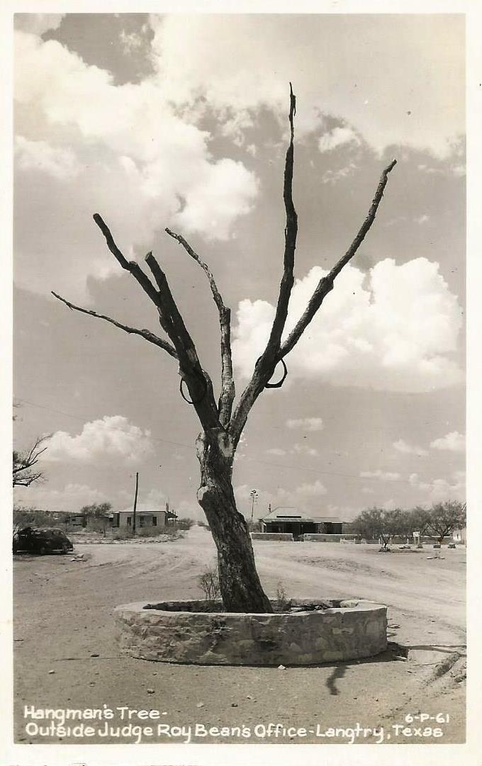Postcard Texas Langtry RPPC Hangmans Tree Judge Roy Bean\'s Office Val Verde Cnty
