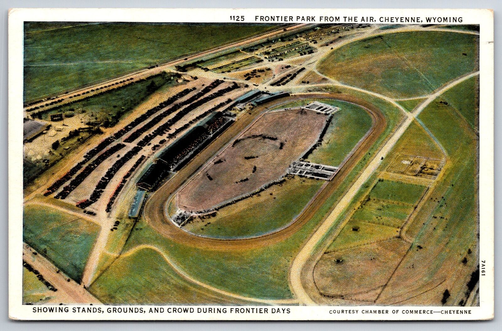 Cheyenne Wyoming~Frontier Park Aerial View~1937 Linen Postcard