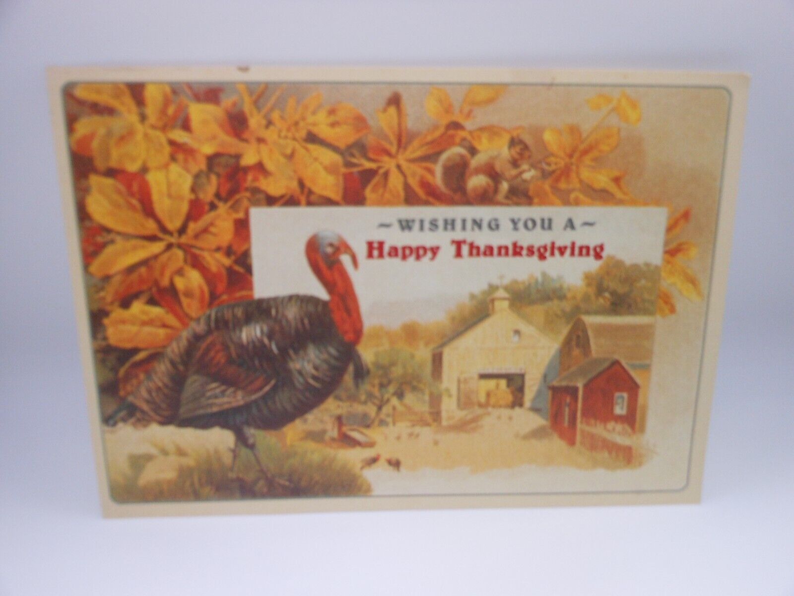 Vtg Holiday Thanksgiving Post Card - Unposted: Wishing You A Happy Thanksgiving