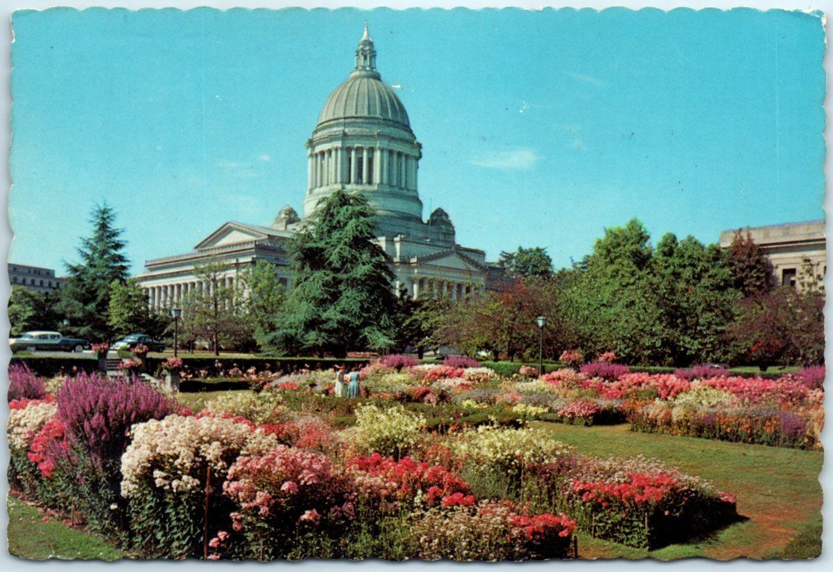 Postcard - Sunken Gardens, State Capitol - Olympia, Washington