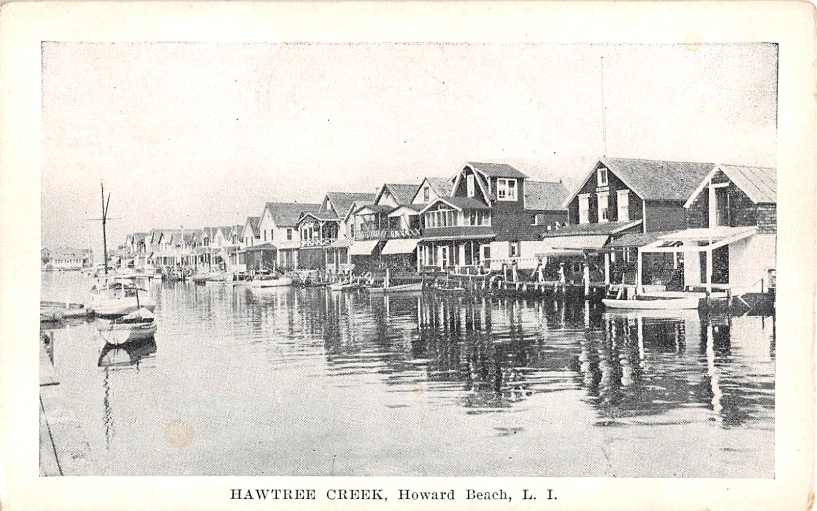 c.1920 Cottages Hawktree Creek Howard Beach NY post card Queens