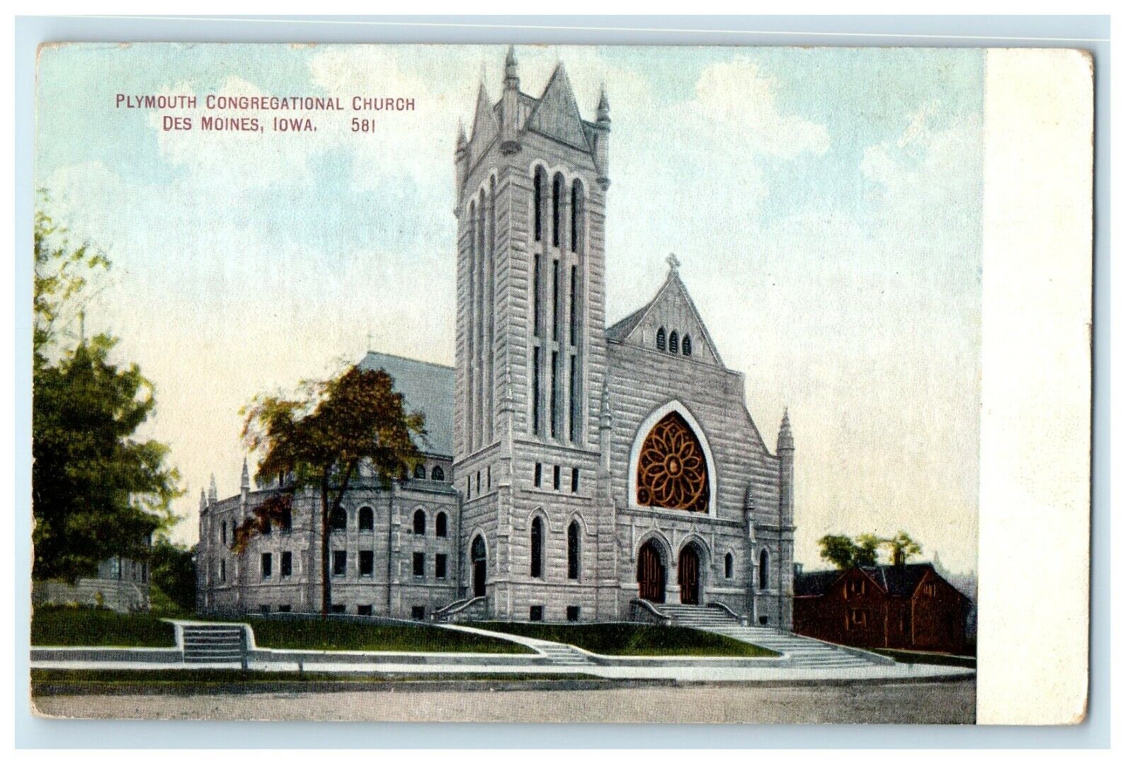 c1910\'s Plymouth Congregational Church Des Moines Iowa IA Postcard