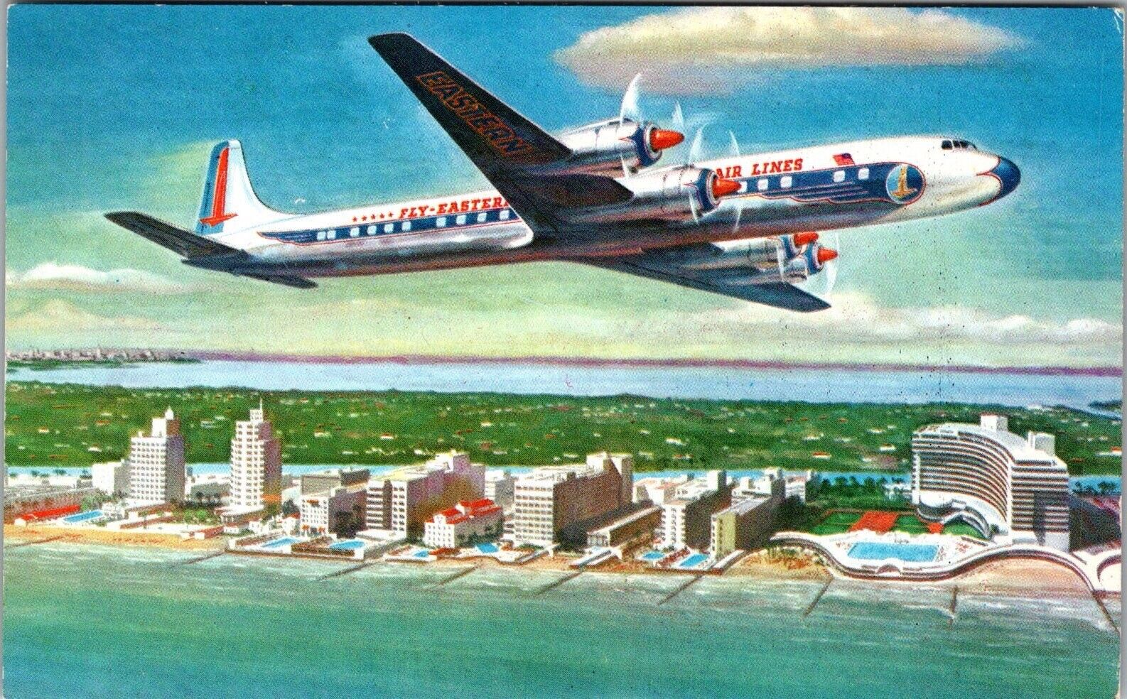 The Golden Falcon Airplane, Eastern Air Lines Vintage Postcard JA30