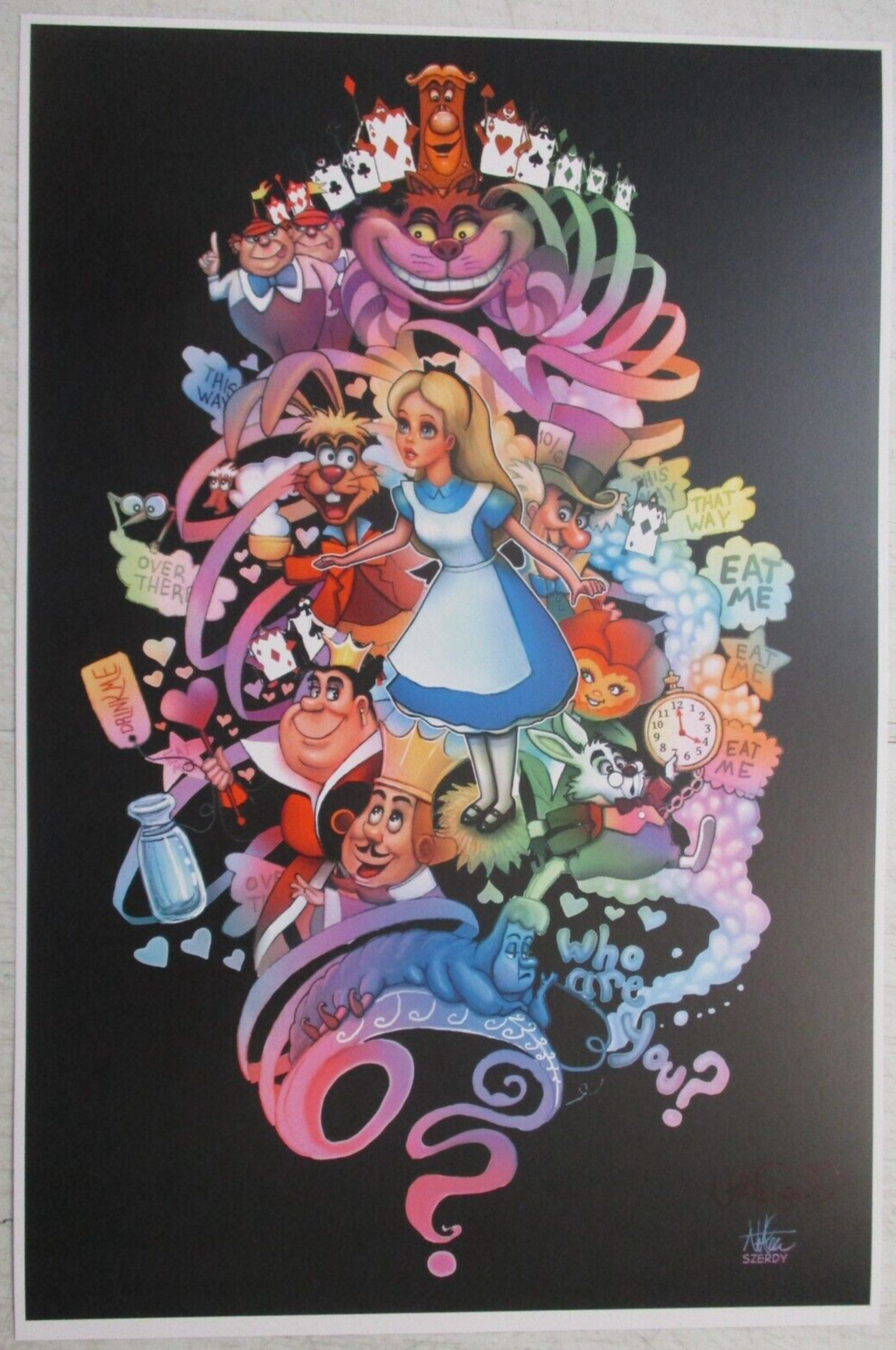 NATHAN SZERDY HAND SIGNED 12X18 ART PRINT ALICE IN WONDERLAND CAST PIN UP NEW
