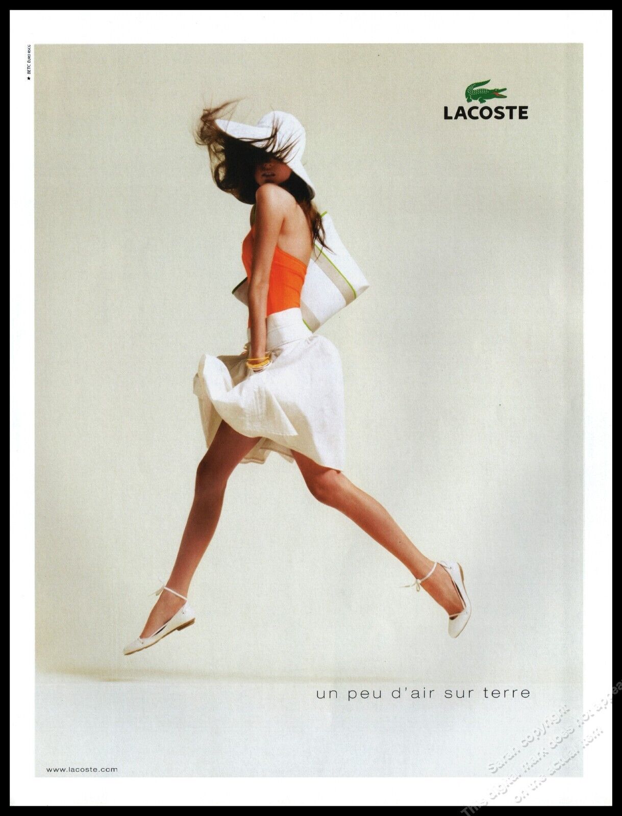 LACOSTE Footwear Magazine Print Ad Women Fashion Long Legs shoes  -1pg