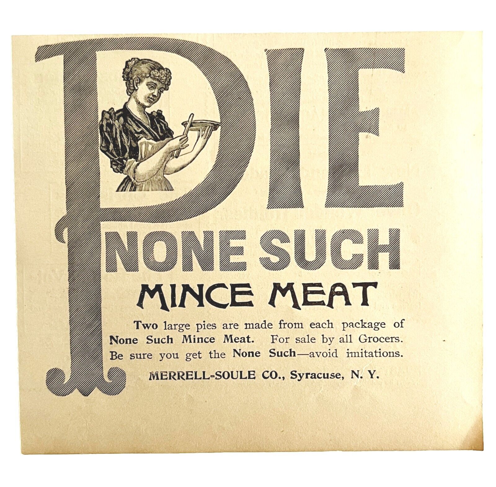 None-Such Mince Meat Pies 1894 Advertisement Victorian Syracuse NY 2 ADBN1oo