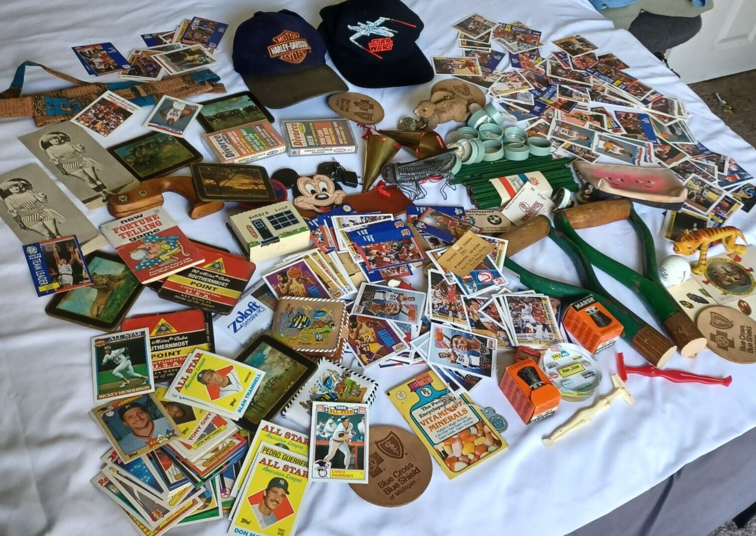 vintage junk drawer bulk lot collectable resale lot flea market trading cards