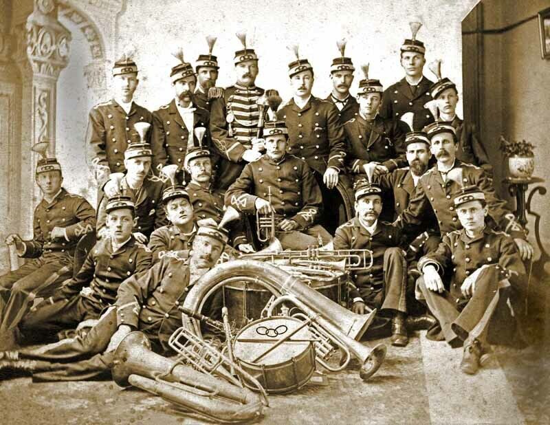 1877 First Oddfellows Band, Canada Old Photo 8.5\