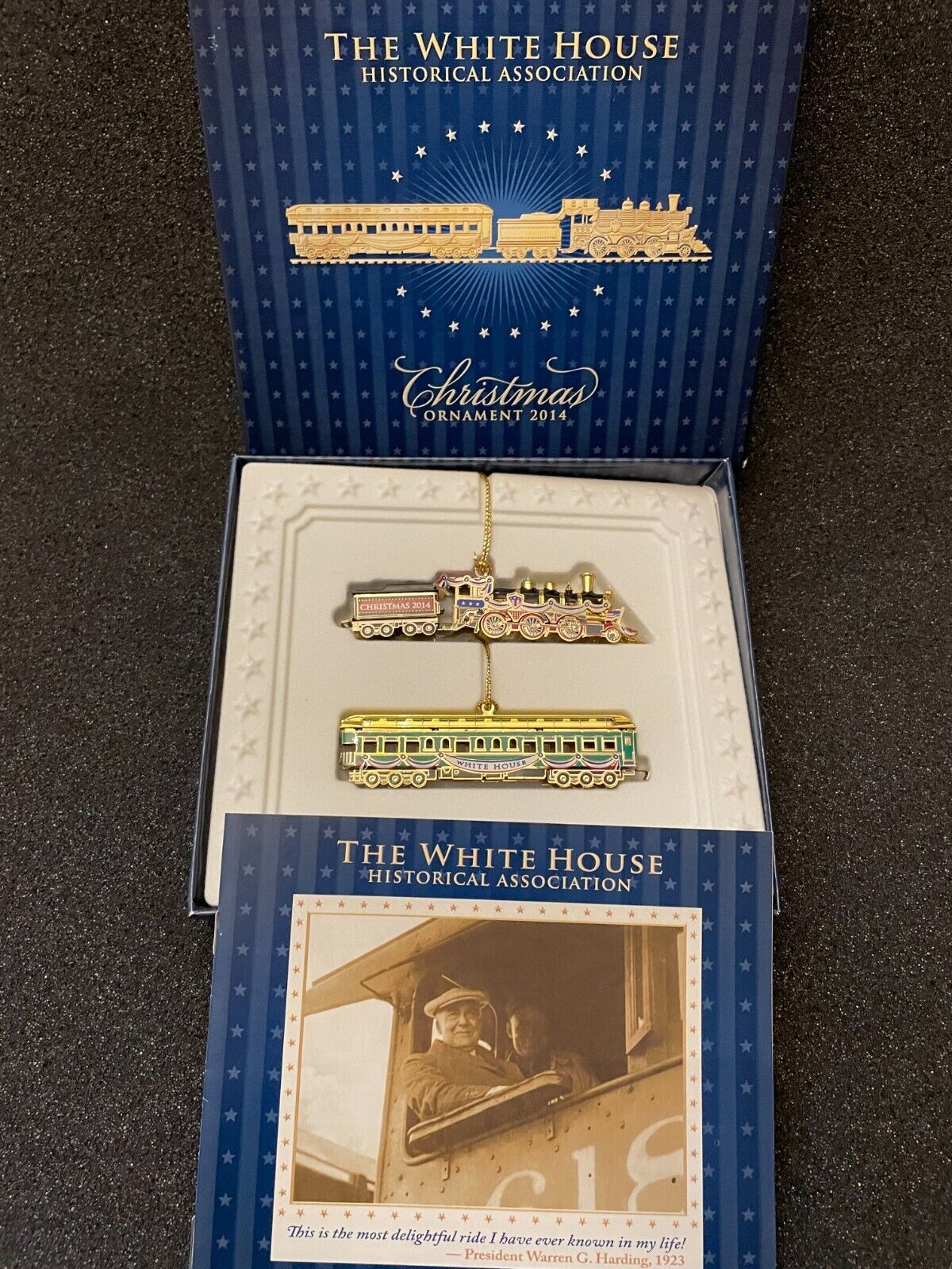 White House Historical Association Train 2014 Christmas Ornament w/Booklet NEW