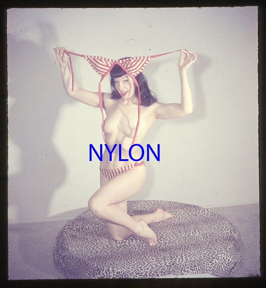 BETTIE PAGE RARE VINTAGE NUDE 1955 3-D STEREO SLIDE BY PAUL KNAUT