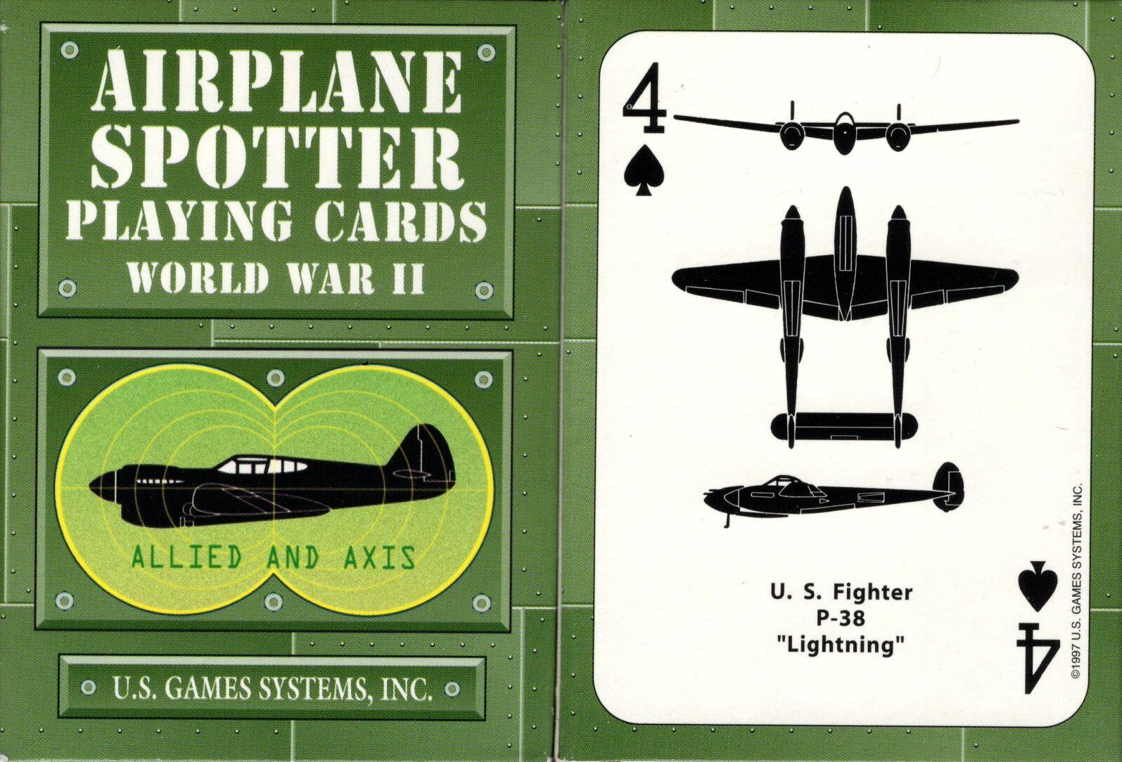 World War II Airplane Spotter Playing Cards Poker Size Deck USGS Custom New
