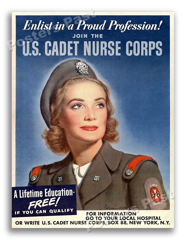 1940s “Join the U.S. Cadet Nurse Corps” WWII Historic War Poster - 24x32