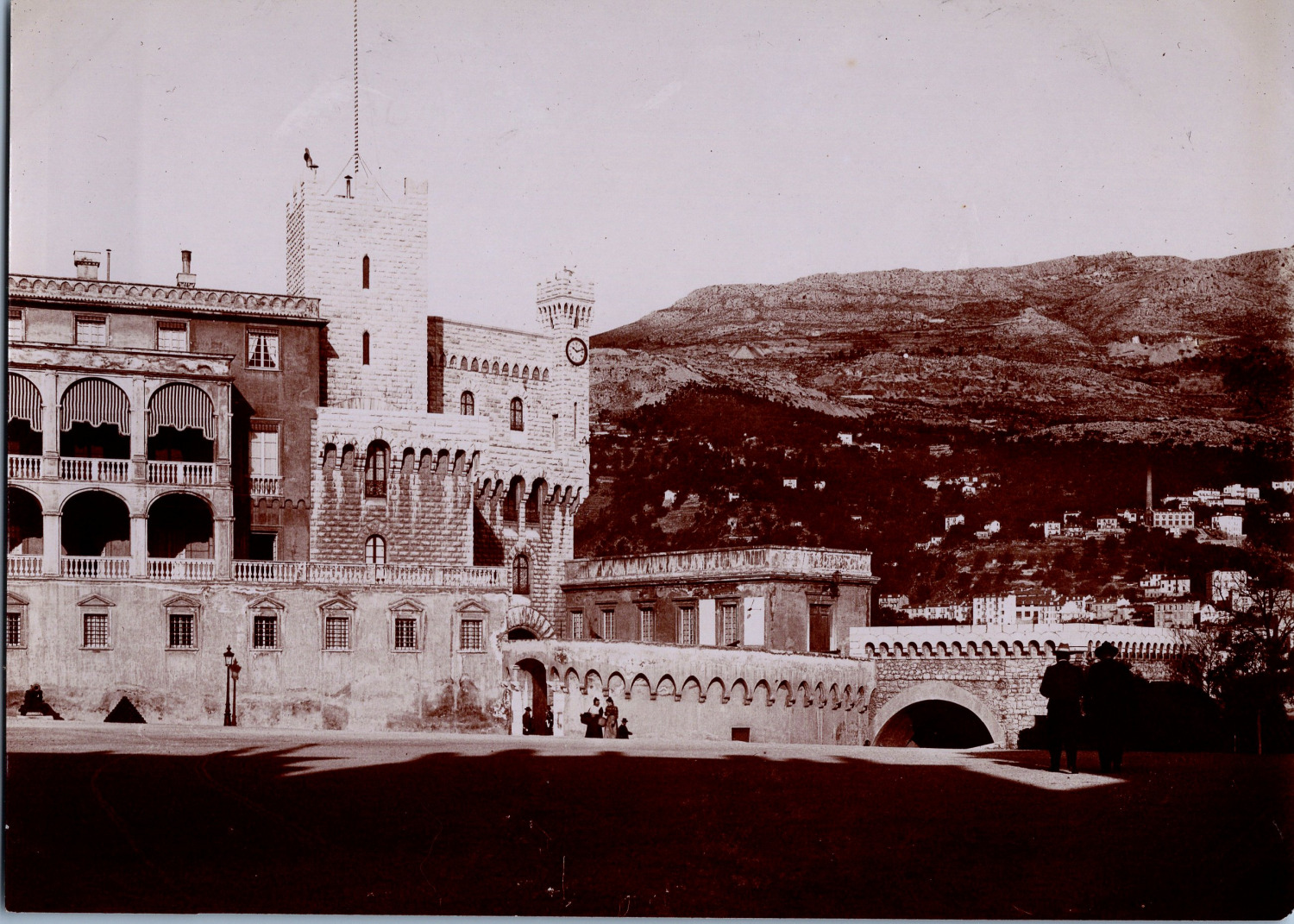Monaco, Prince\'s Palace, Vintage Print, ca.1885 Vintage Print d'e Print